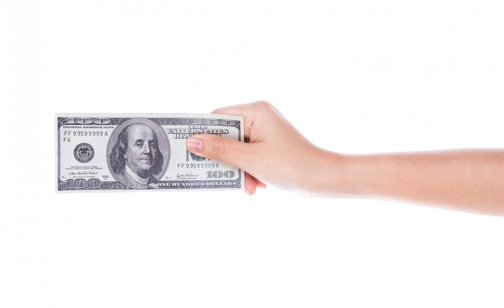 A woman holding a dollar banknote | Source: Freepik