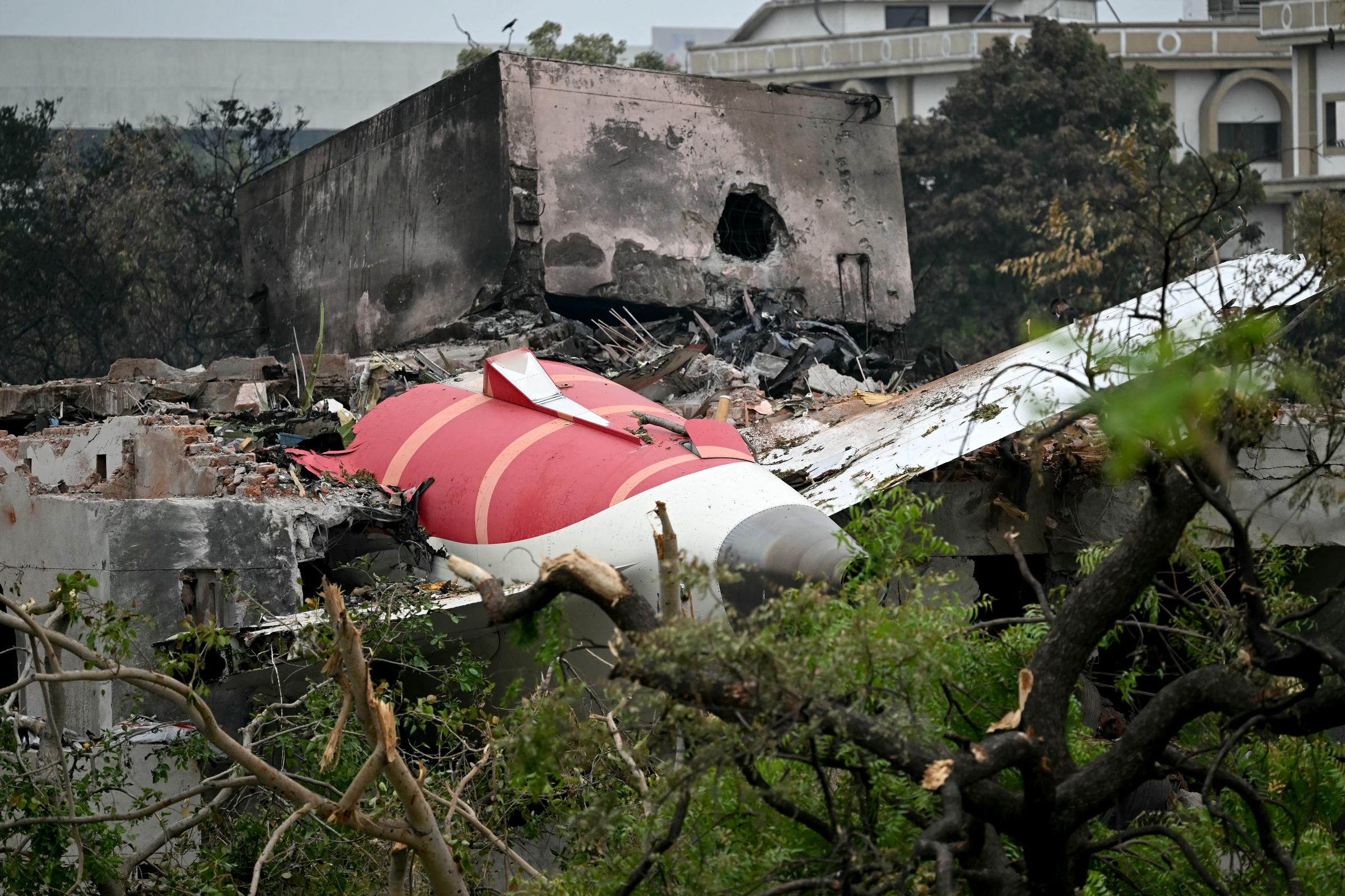 A view of the site where a plane crashed shortly after takeoff from Sardar Vallabhbhai Patel International Airport in India's western state of Gujarat on June 12, 2025. | Source: Getty Images