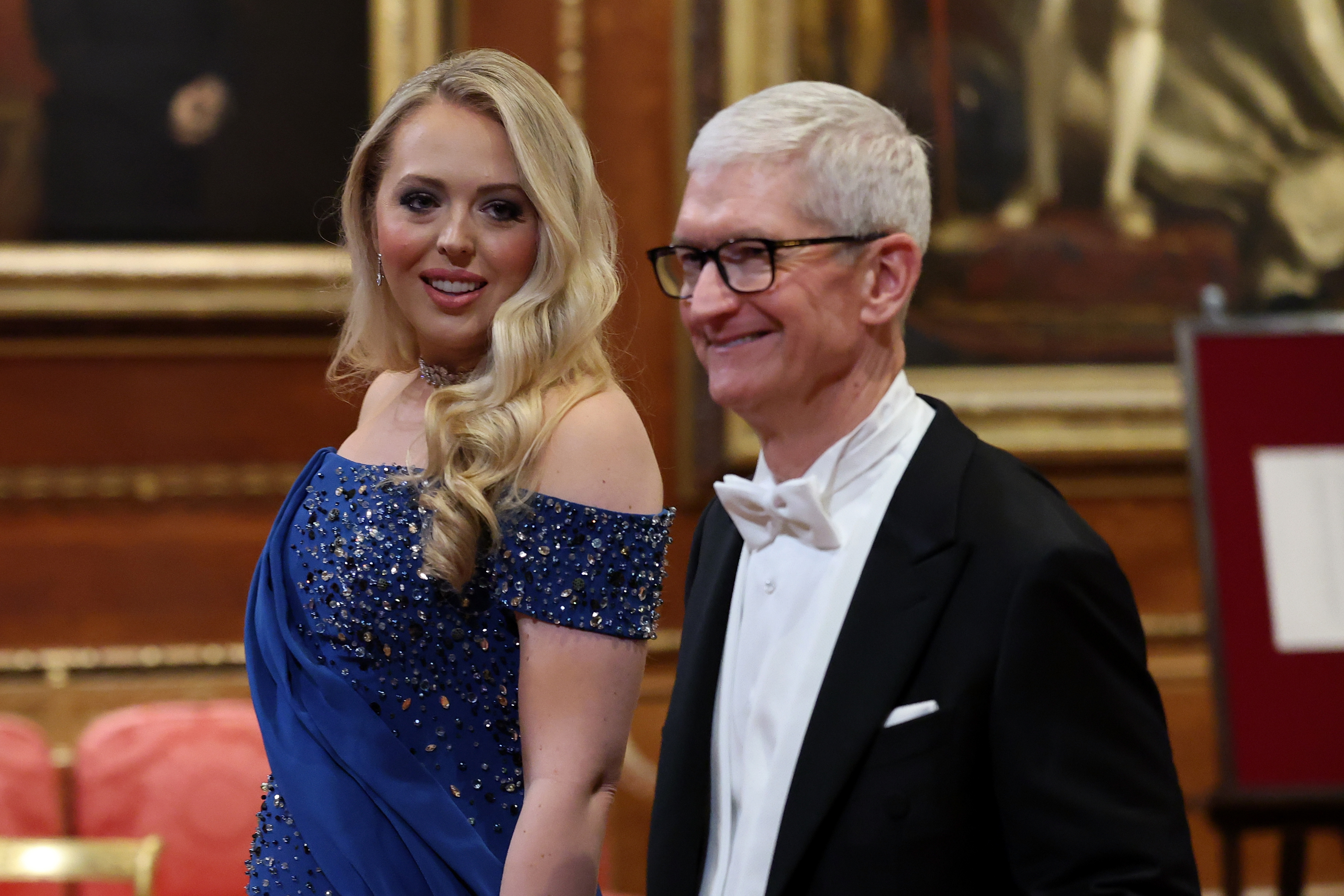 Tiffany Trump and Tim Cook attend the State visit by the President of the United States of America at Windsor Castle on September 17, 2025, in Windsor, England. | Source: Getty Images