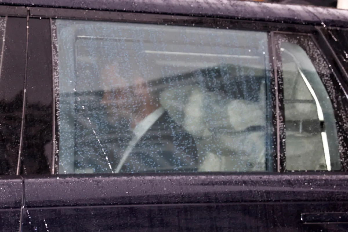 Prince Harry, Duke of Sussex leaves Clarence House in London on September 10, 2025 in the back of a car. | Source: Getty Images