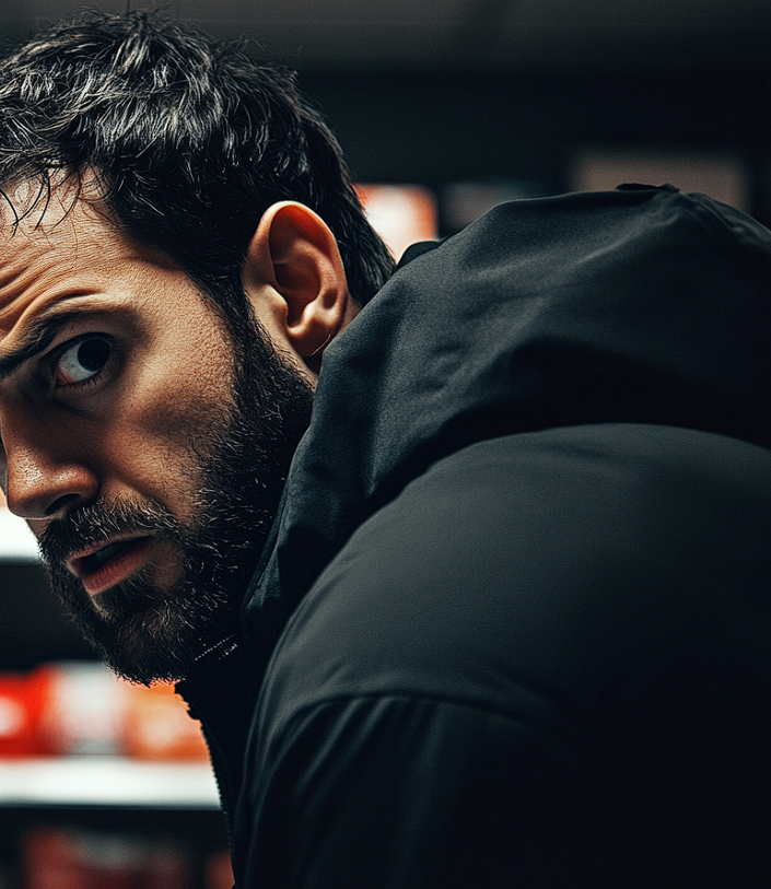 A worried man in a grocery store | Source: Midjourney