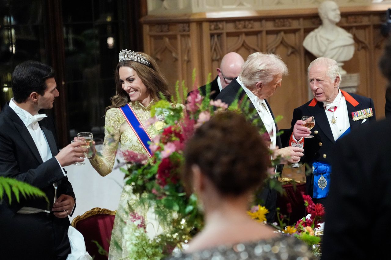Michael Boulos, Princess Catherine, President Donald Trump, and King Charles III during the state banquet at Windsor Castle on September 17, 2025. | Source: Getty Images