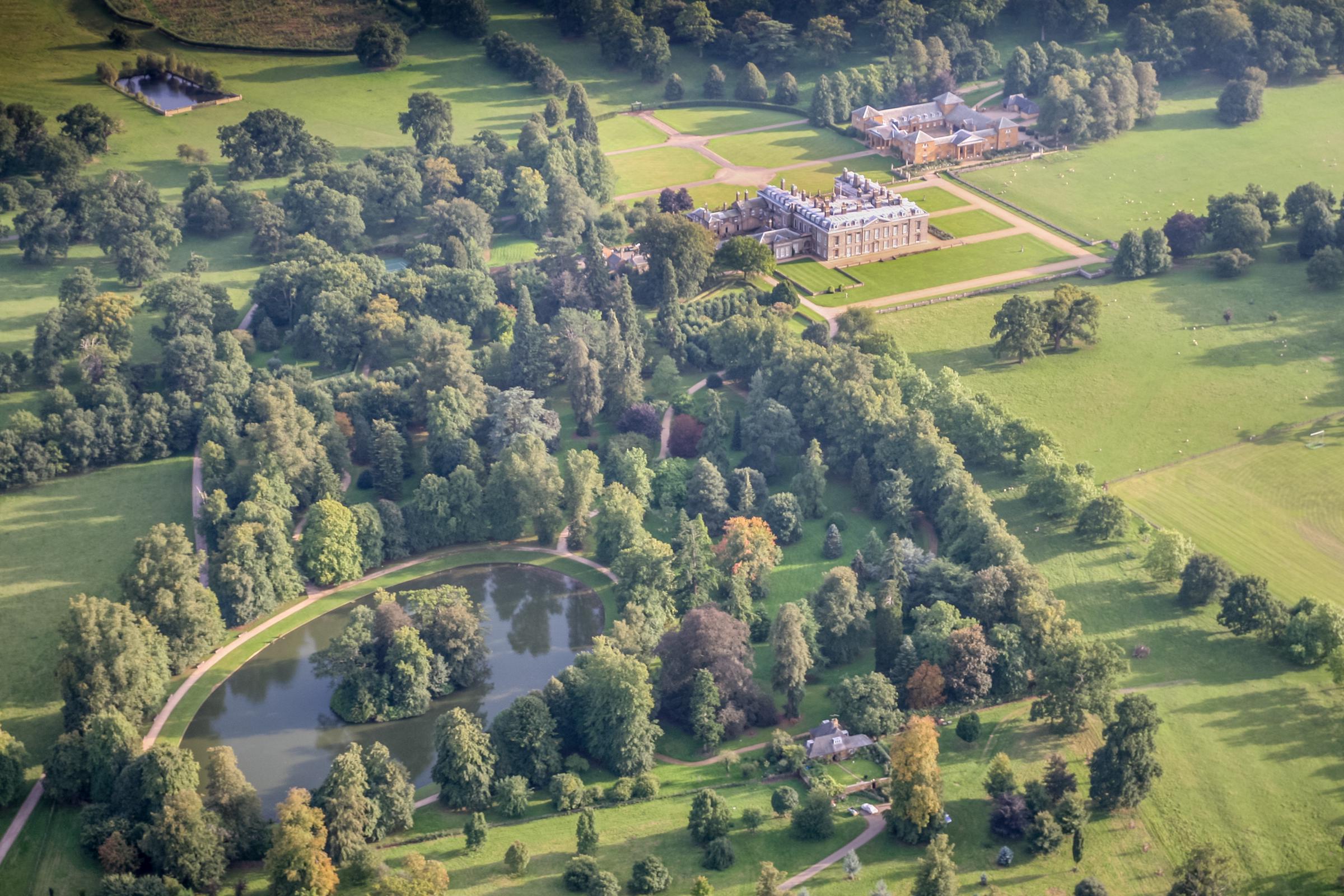 An aerial view of Althorp House, Home of the aristocratic Spencer family on September 9, 2006. | Source: Getty Images