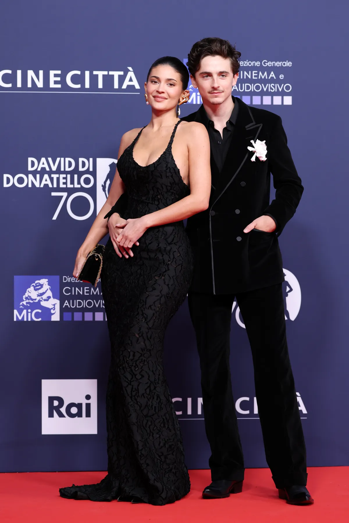 Kylie Jenner and Timothée Chalamet attend the red carpet during the 70th David Di Donatello at Cinecitta Studios on May 7, 2025, in Rome, Italy. | Source: Getty Images