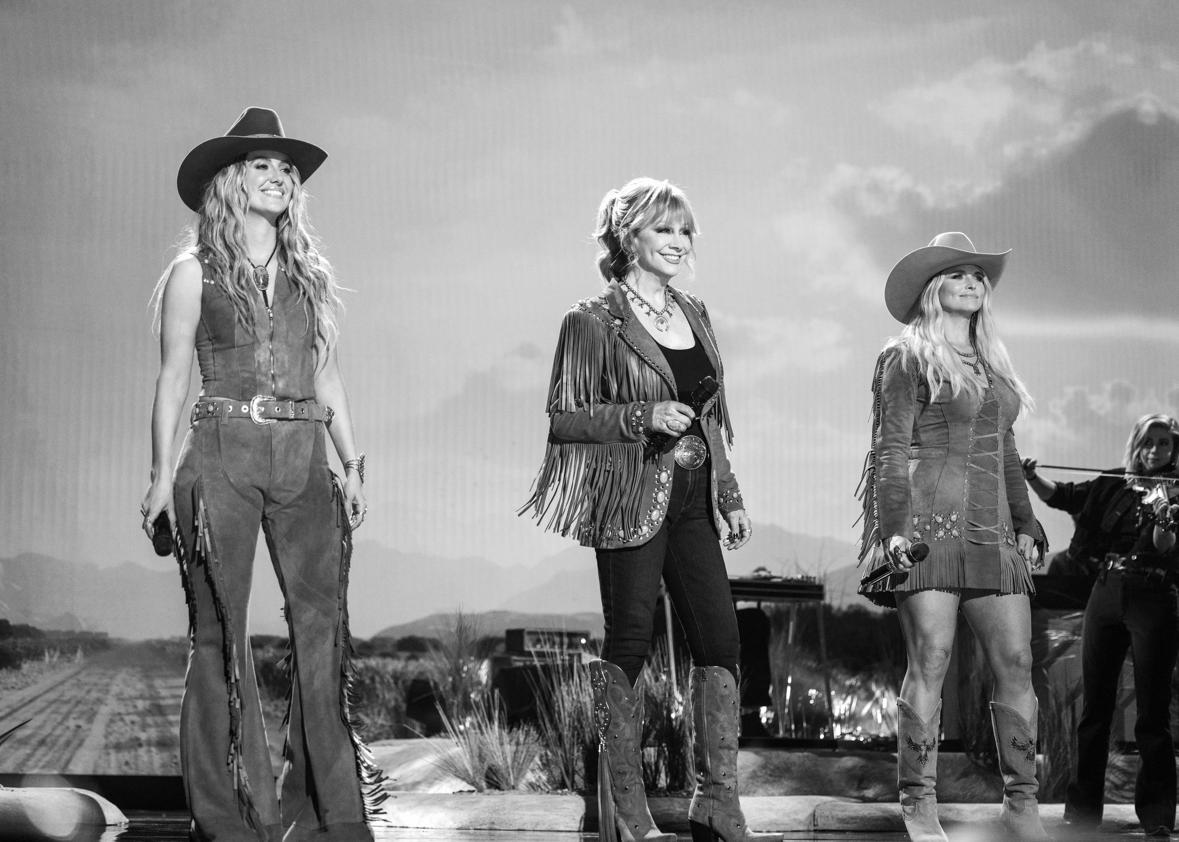 Lainey Wilson, Reba McEntire, and Miranda Lambert perform onstage during the 60th Academy of Country Music Awards at The Star in Frisco on May 8, 2025, in Frisco, Texas. | Source: Getty Images