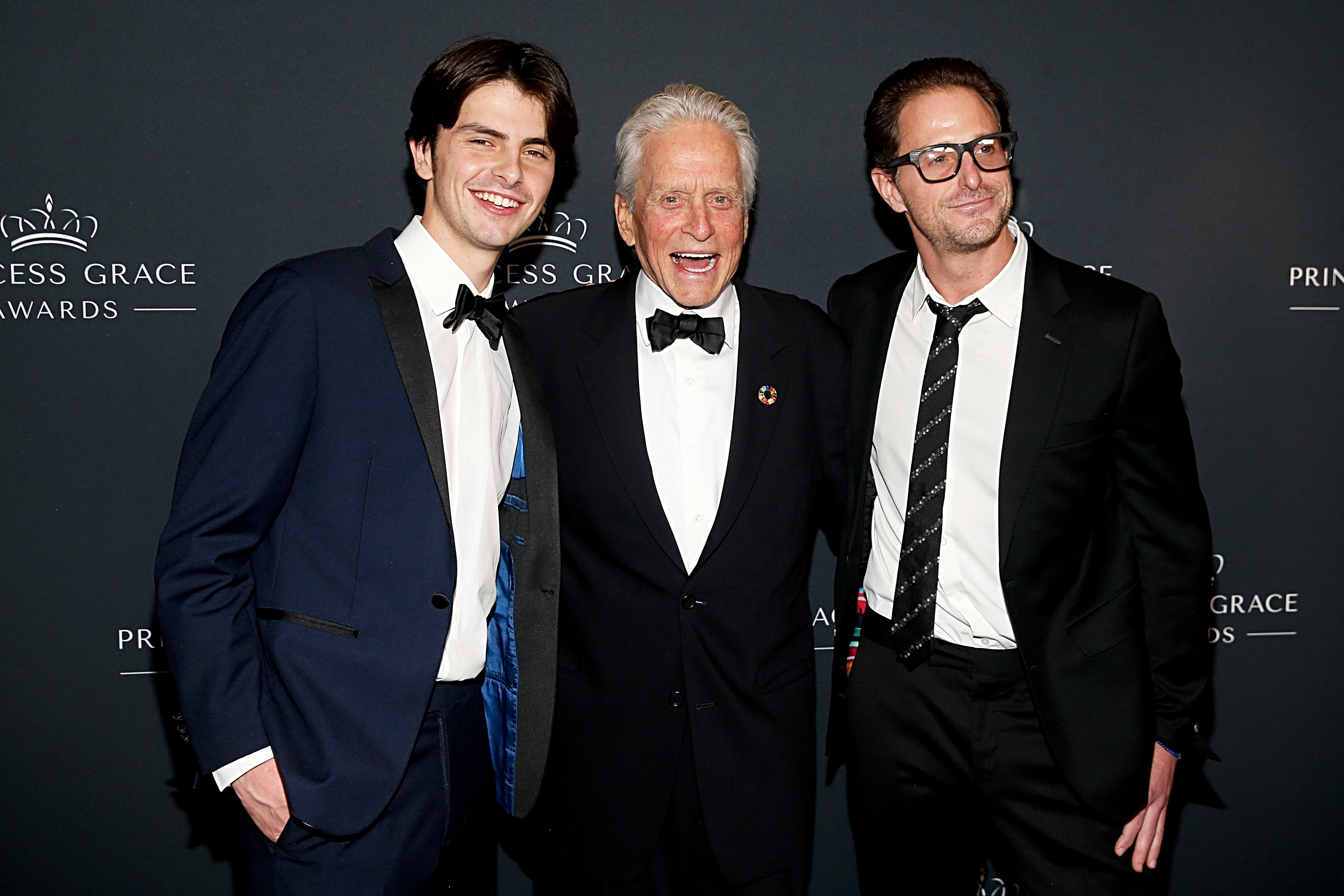 Dylan Douglas, Michael Douglas and Cameron Douglas attend the Princess Grace Awards 40th Anniversary Gala at The Pierre Hotel on October 23, 2024 in New York City. | Source: Getty Images