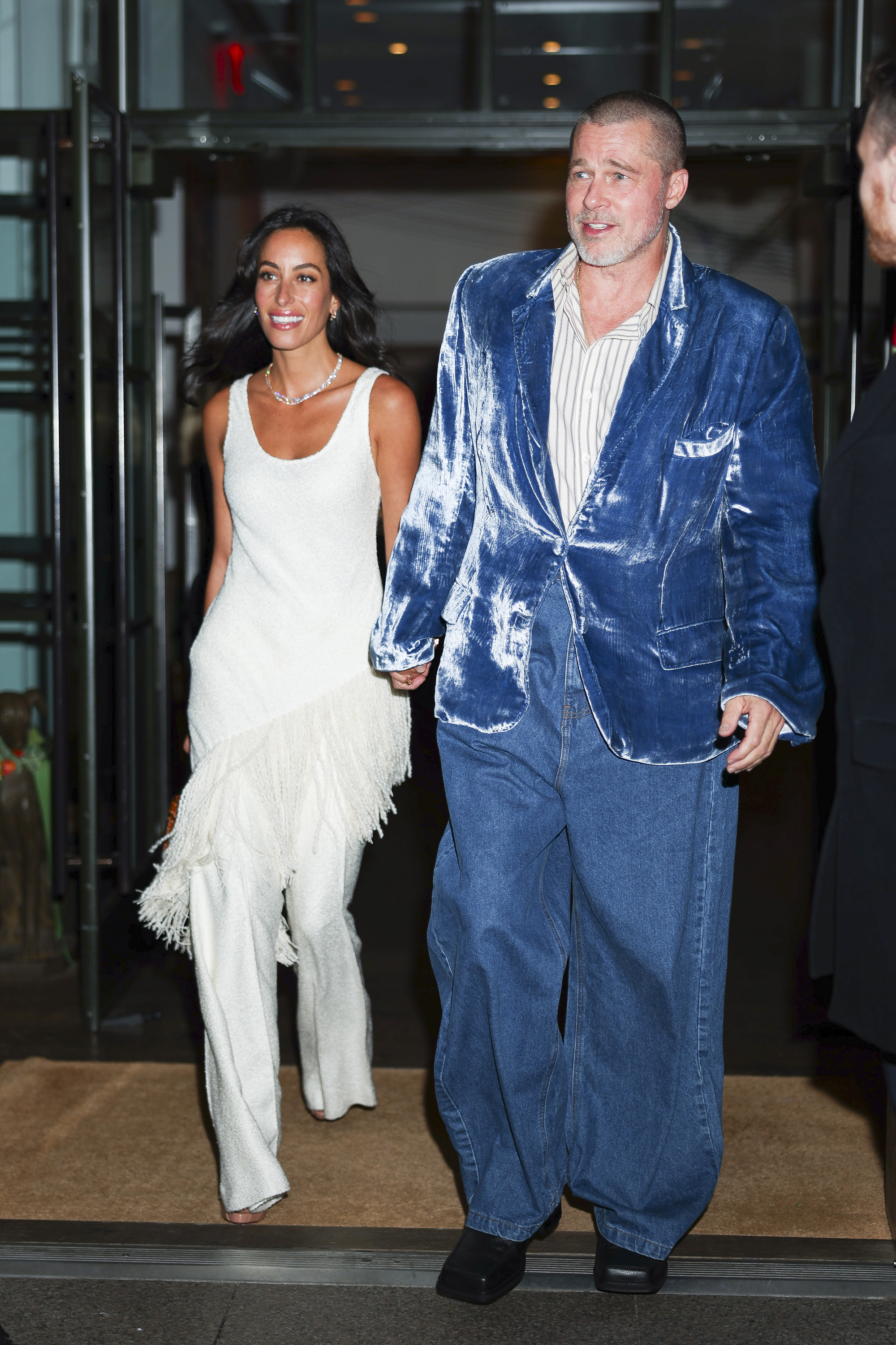 Brad Pitt and Ines de Ramon are seen on June 14, 2025, in New York City. | Source: Getty Images