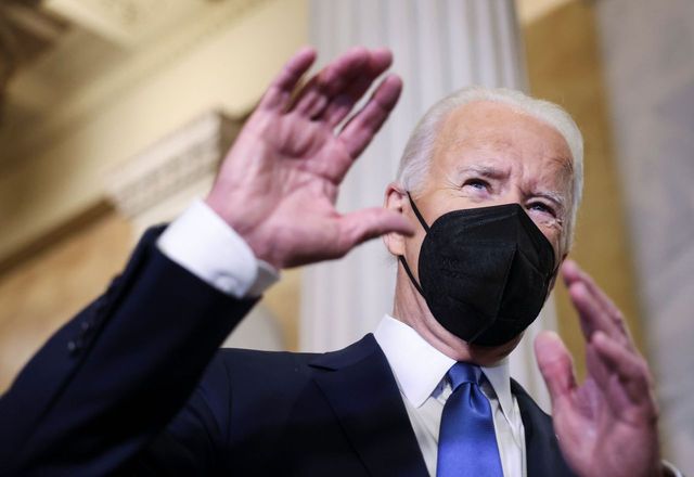 US President Joe Biden speaks to reporters on January 22, 2022 in Washington, D.C. | Source: Getty Images