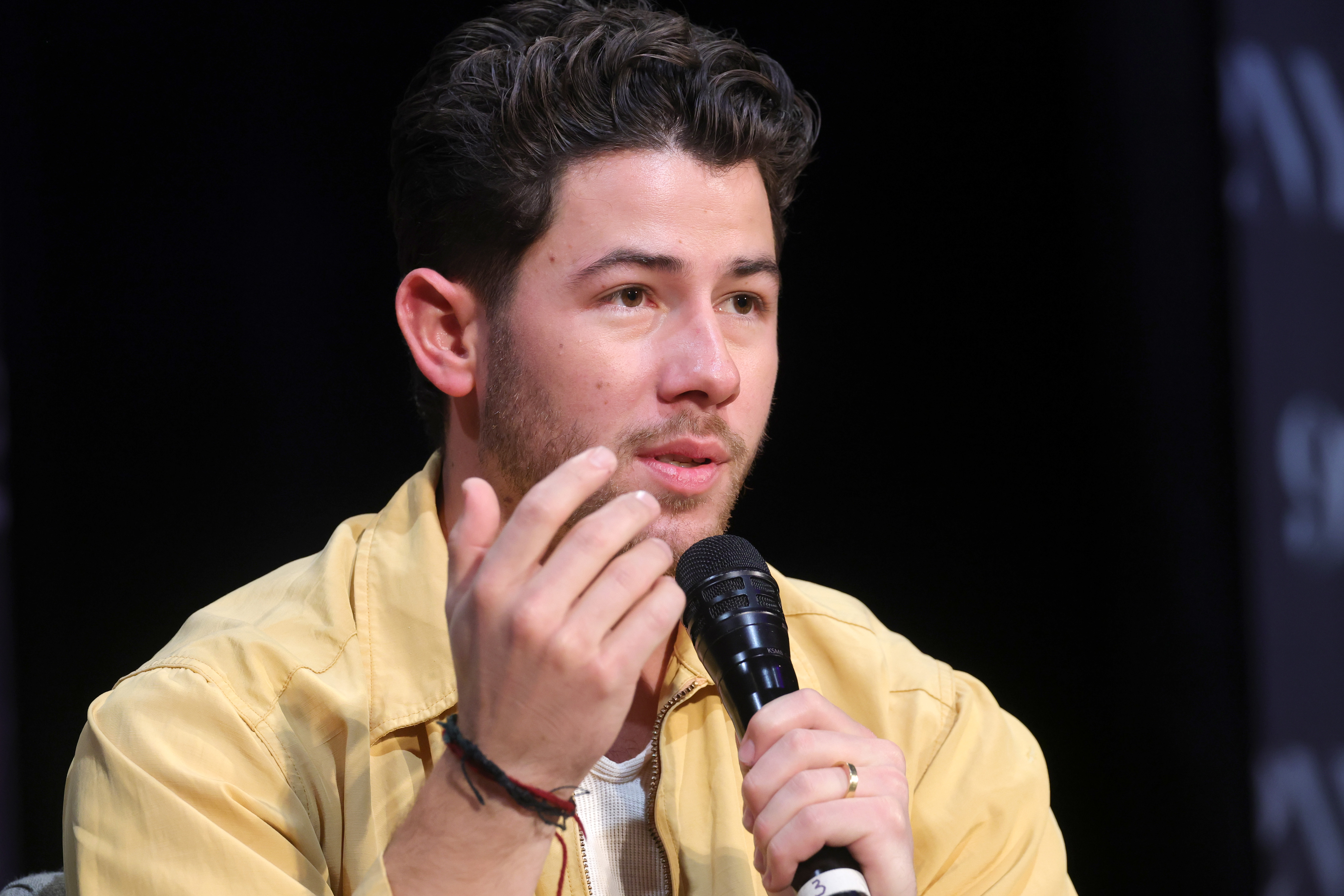Nick Jonas takes part in an "In Conversation" for Lionsgate's "Power Ballad" at 92NY on May 18, 2026, in New York. | Source: Getty Images