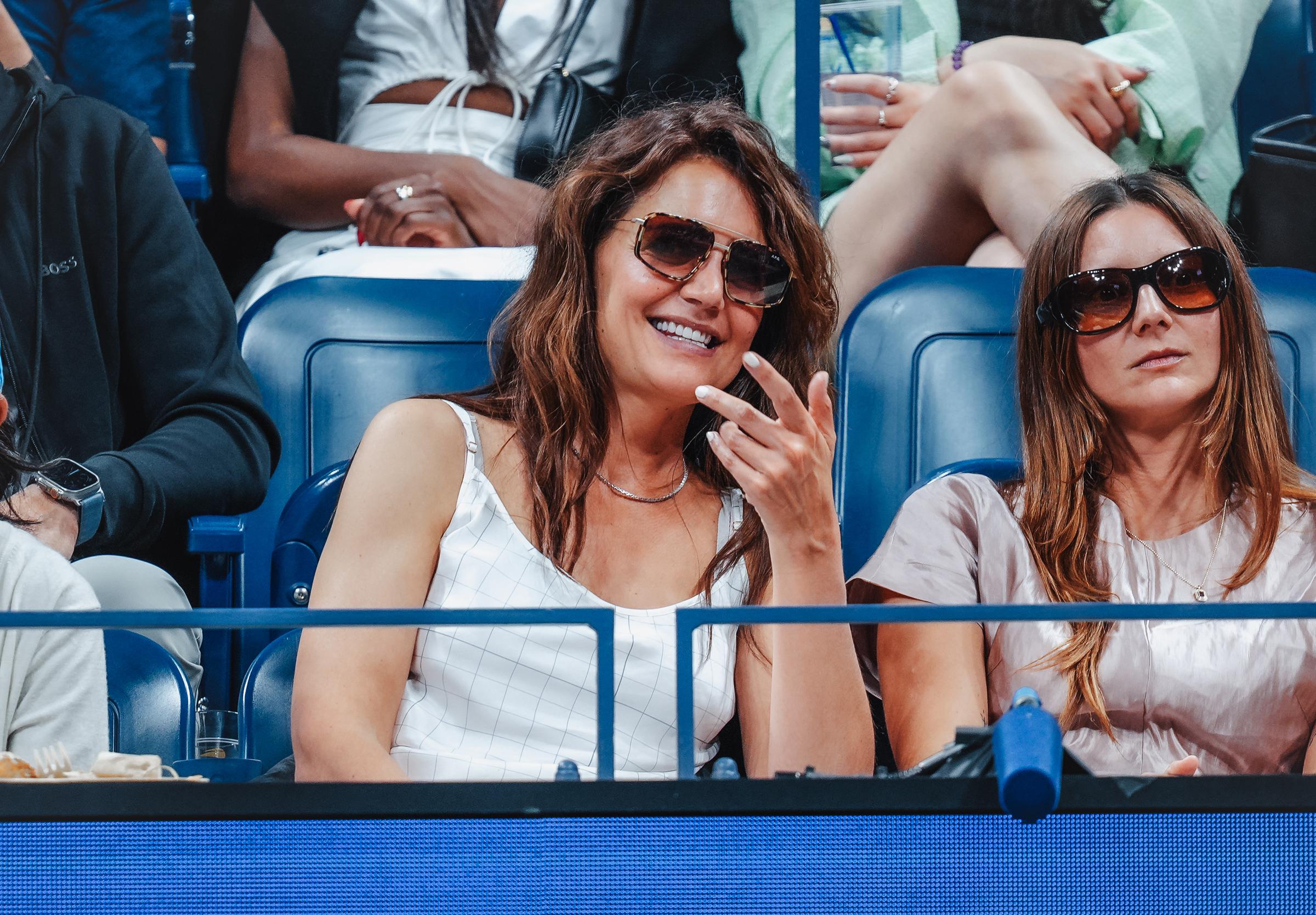 Katie Holmes attends Day Six of the 2025 US Open Tennis Championships at USTA Billie Jean King National Tennis Center on August 29, 2025, in Flushing Meadows, Queens, New York City. | Source: Getty Images