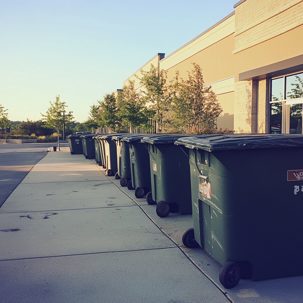 A row of dumpsters | Source: Midjourney