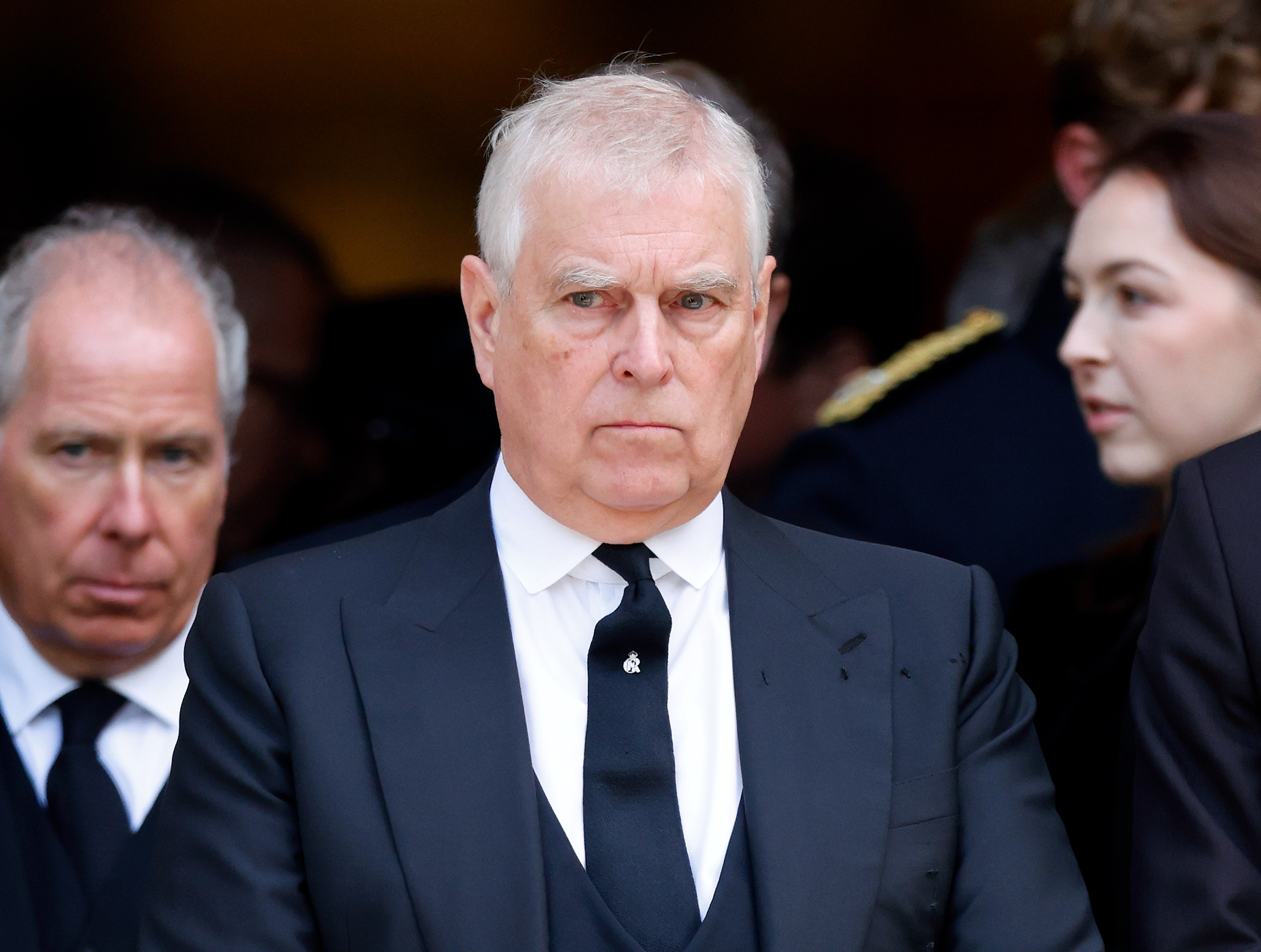 Prince Andrew, Duke of York attends Katharine, Duchess of Kent's Requiem Mass service at Westminster Cathedral on September 16, 2025 in London, England. | Source: Getty Images