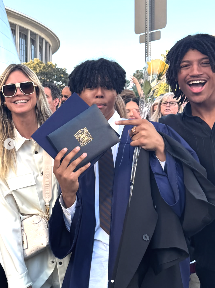 Heidi Klum poses with her sons Johan and Henry, posted on June 11, 2025 | Source: Instagam/heidiklum