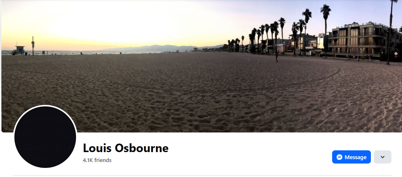 A screengrab Louis Osbourne's Facebook profile picture, taken on July 24, 2025. | Source: Facebook/louisosbourne