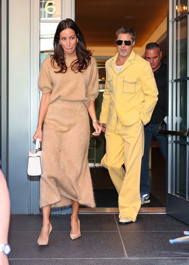Ines de Ramon and Brad Pitt are seen on September 9, 2024 in New York City | Source: Getty Images