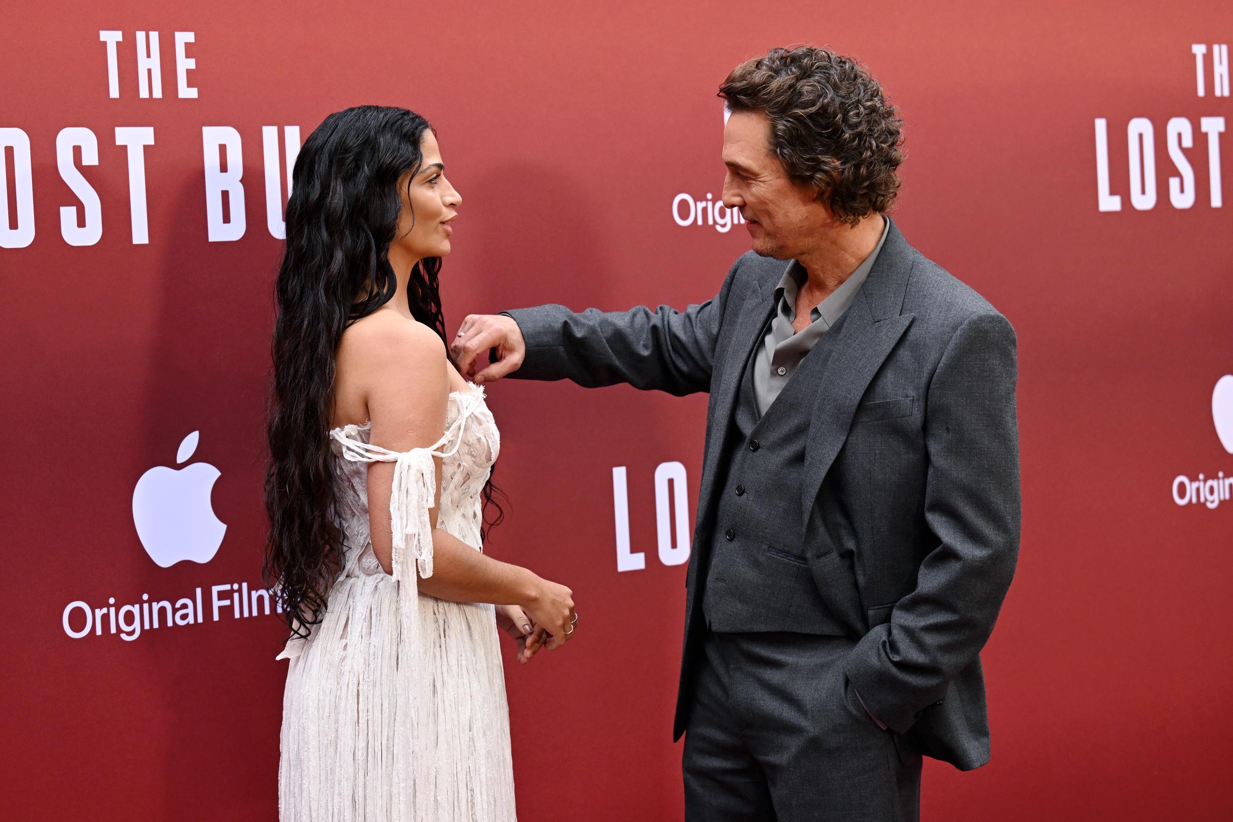 Camila Alves McConaughey and Matthew McConaughey attend a Special Screening of Apple Original Films' "The Lost Bus" at The Curzon Mayfair on September 28, 2025, in London, England. | Source: Getty Images