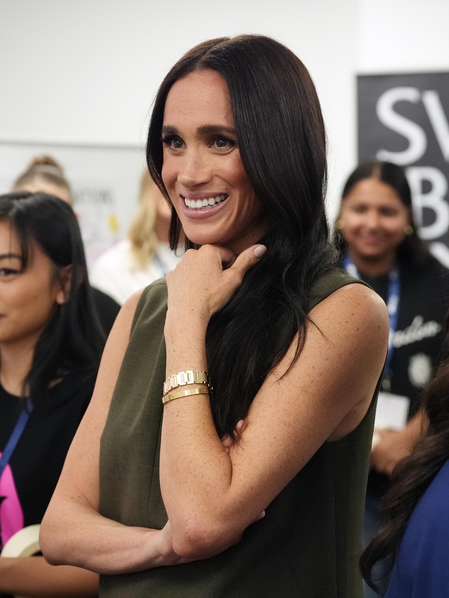Meghan, Duchess of Sussex, meets advocates during a visit to Batyr, a mental health engagement programme, at Swinburne University of Technology in Hawthorn on day three of the royal trip with Prince Harry, Duke of Sussex on April 16, 2026 in Melbourne, Australia. | Source: Getty Images