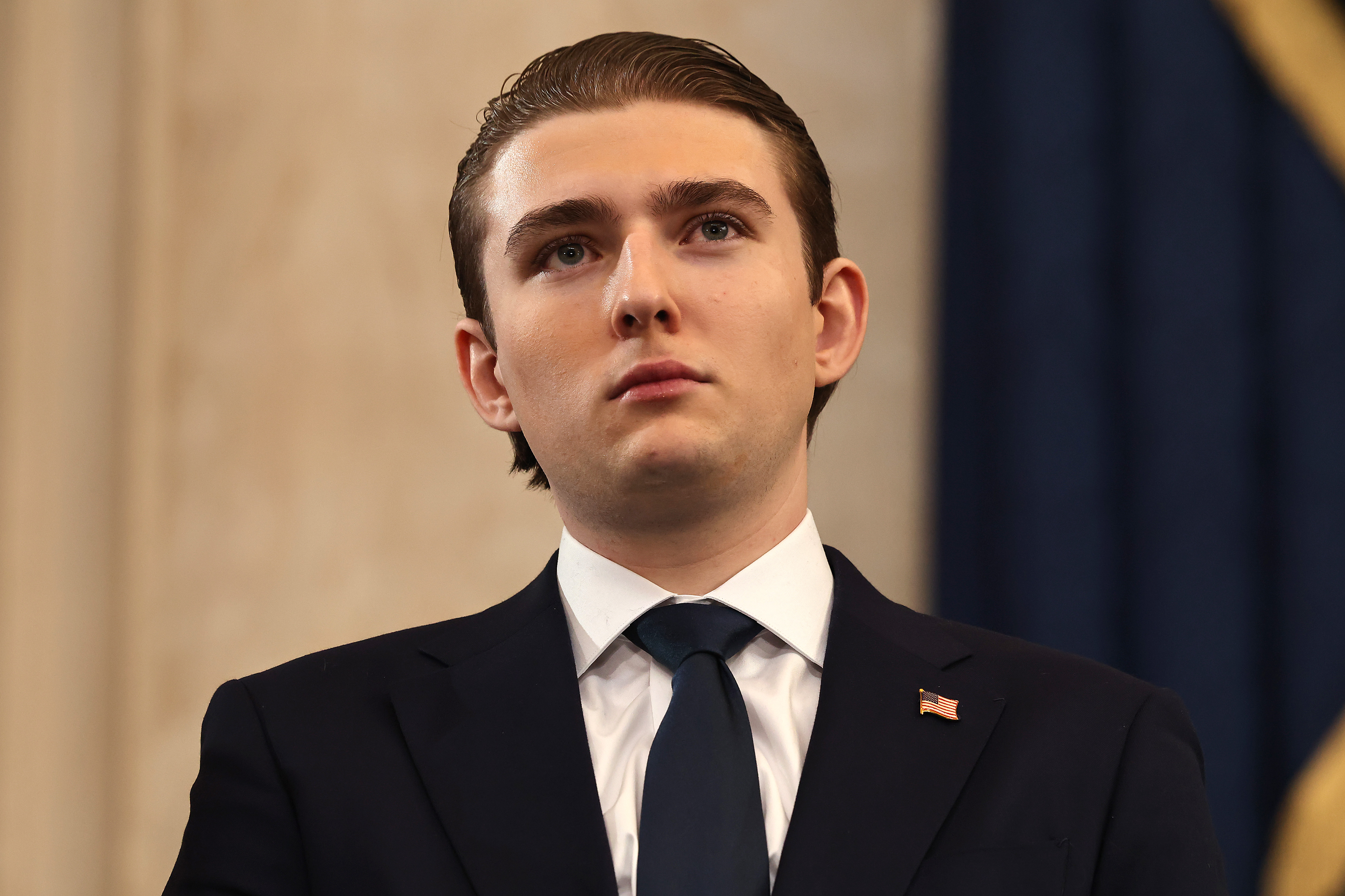 Barron Trump attends the inauguration of U.S. President-elect Donald Trump in the Rotunda of the U.S. Capitol on January 20, 2025, in Washington, DC. | Source: Getty Images