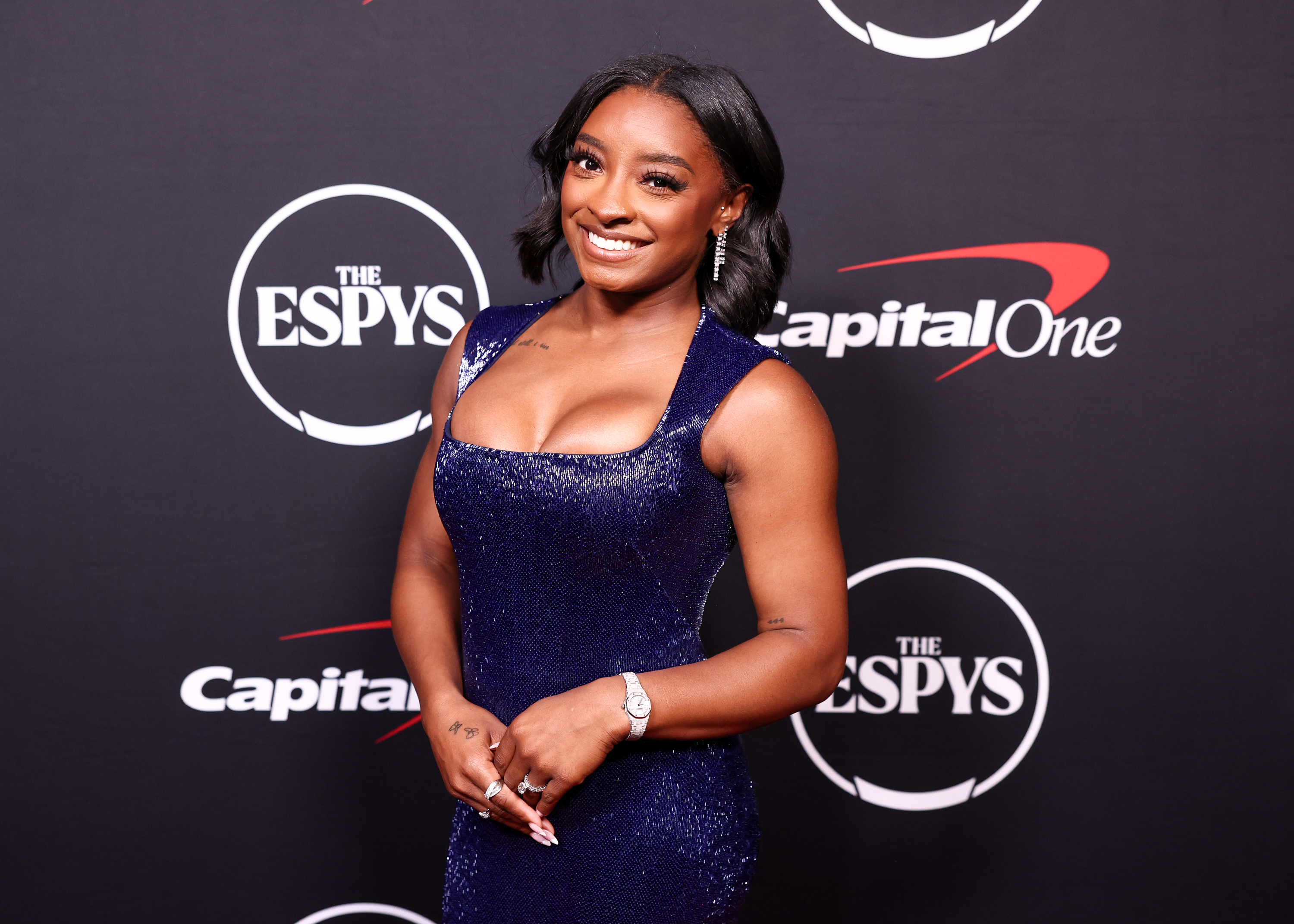 Simone Biles at the 2025 ESPY Awards held at the Dolby Theatre on July 16, 2025, in Los Angeles, California. | Source: Getty Images