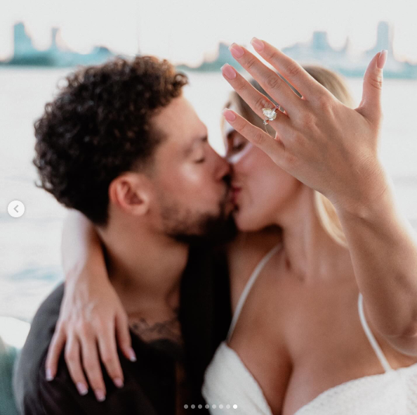 Elle Brown pictured with her fiance, dated July 2025 | Source: Instagram/brown.elle