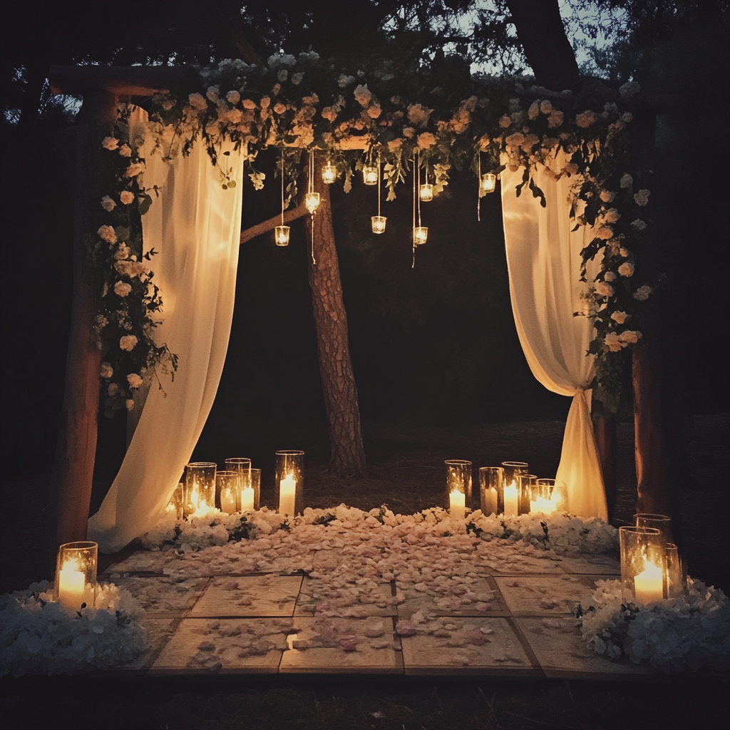 A beautiful wedding altar | Source: Midjourney