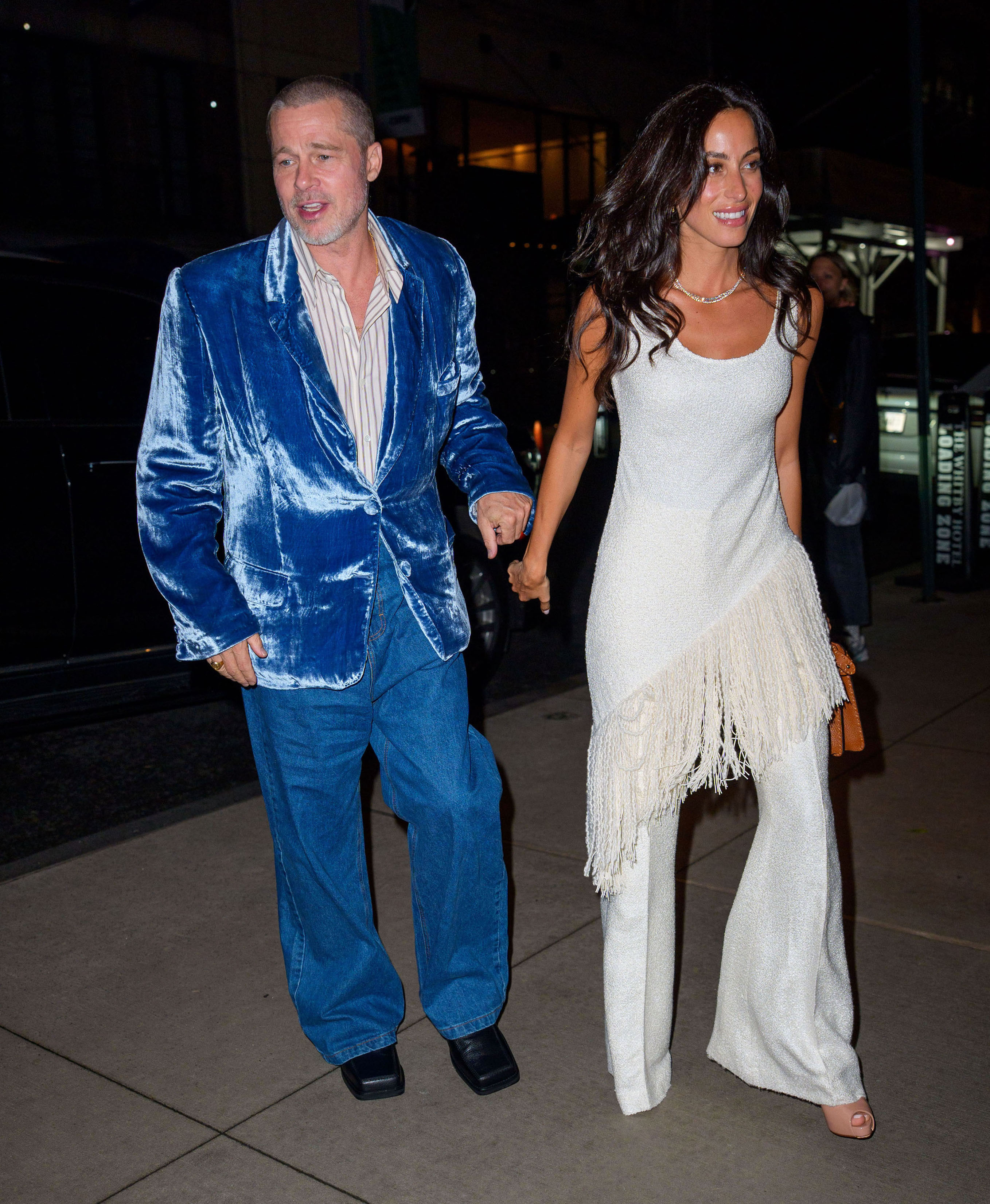 Brad Pitt and Ines de Ramon are seen on June 14, 2025 in New York City | Source: Getty Images