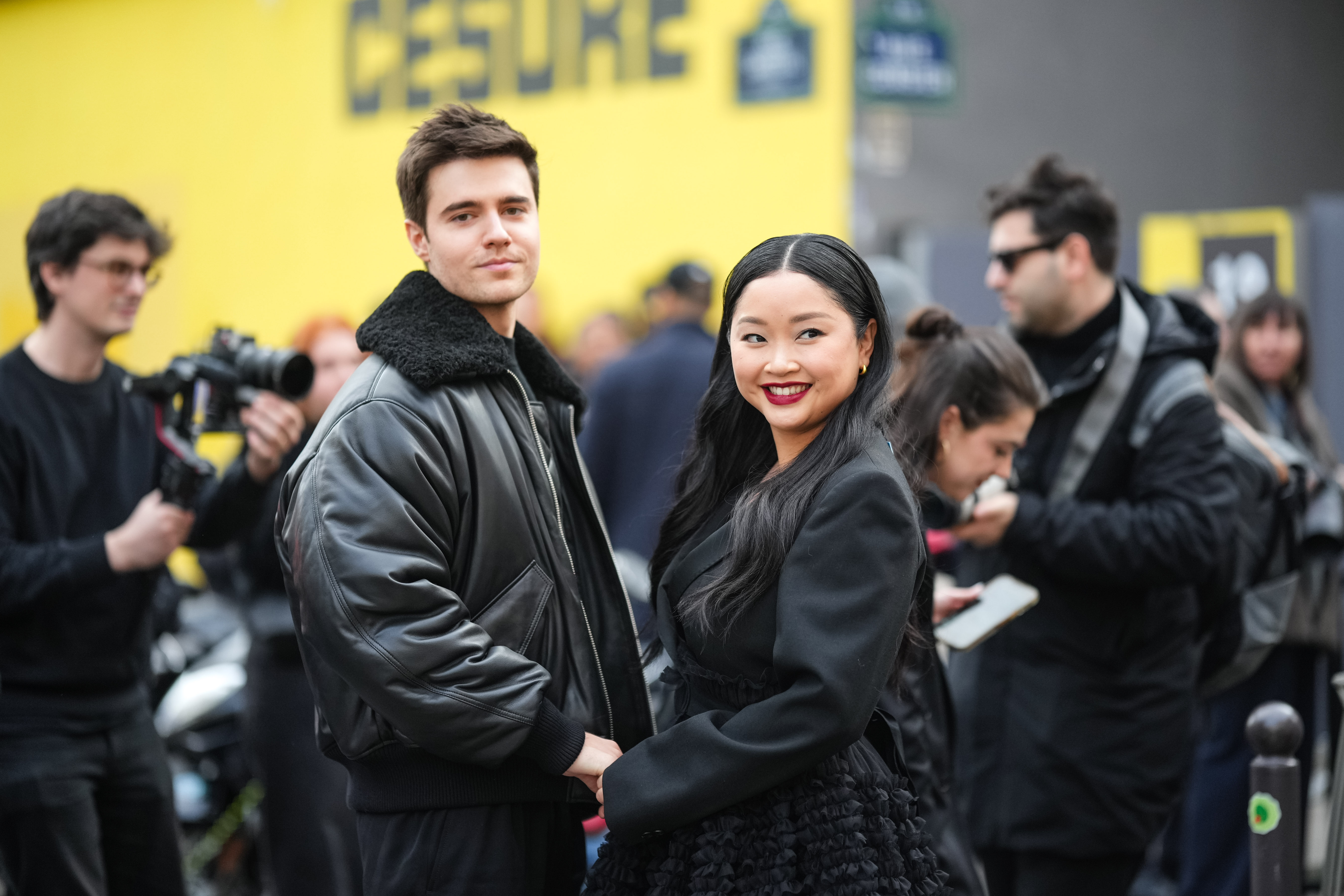 Anthony De La Torre and Lana Condor during the Haute Couture Spring/ Summer 2024 as part of Paris Fashion Week on January 24 in France. | Source: Getty Images