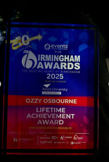 A photo of Ozzy Osbourne's award shared by Kelly Osbourne from a post dated October 18, 2025 | Source: Instagram/Kellyosbourne