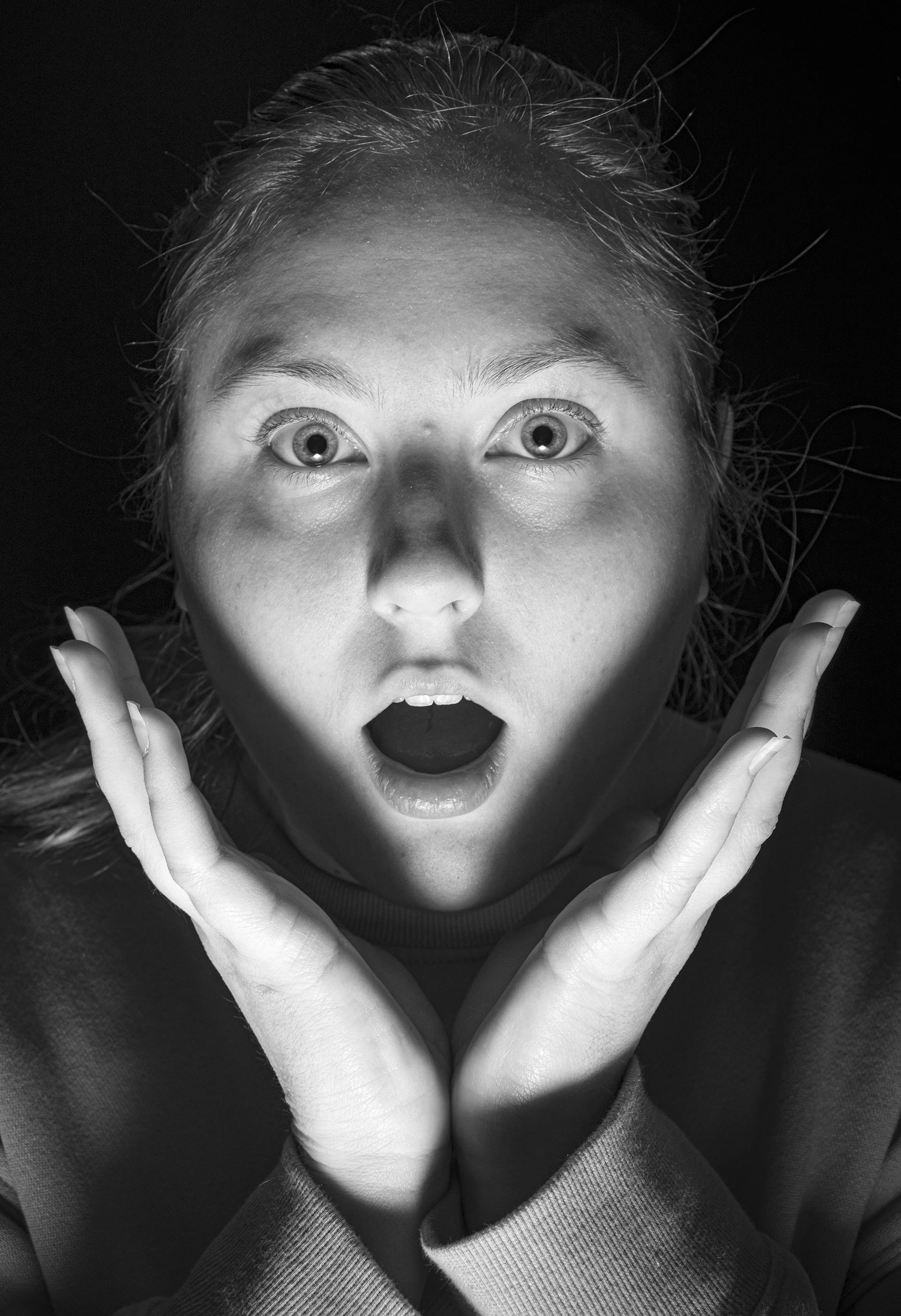 A grayscale photo of a surprised woman | Source: Pexels