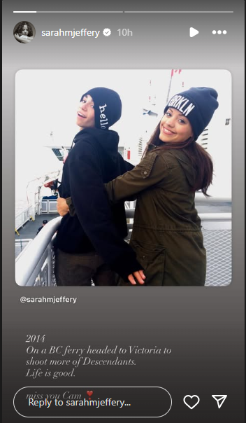 A screenshot of Sarah Jeffery sharing a post of her and Cameron Boyce, dated July 6, 2025. | Source: Instagram/sarahmjeffery