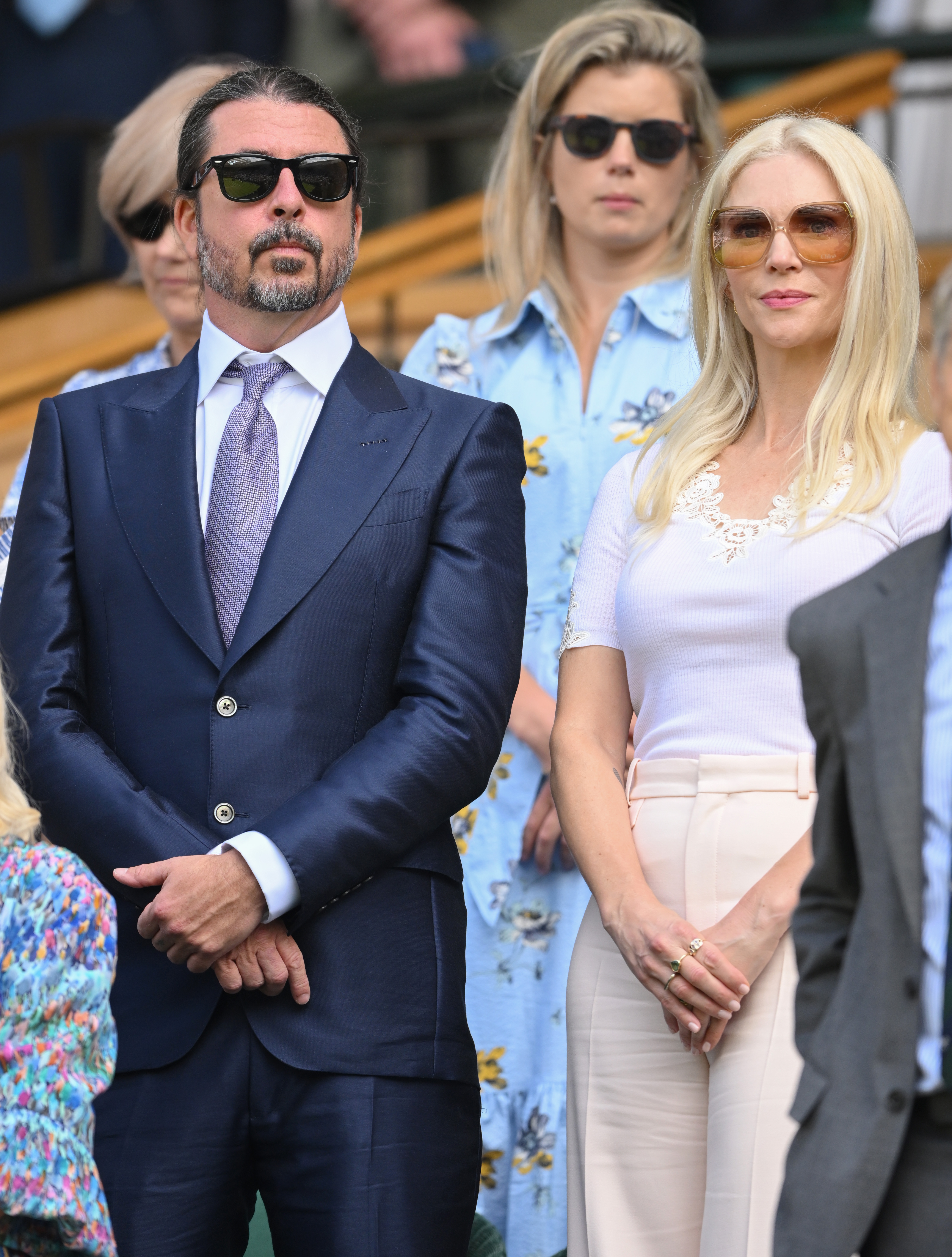 Jordyn Blum and Dave Grohl attend day three of the Wimbledon Tennis Championships at the All England Lawn Tennis and Croquet Club on July 2, 2025, in London, England. | Source: Getty Images