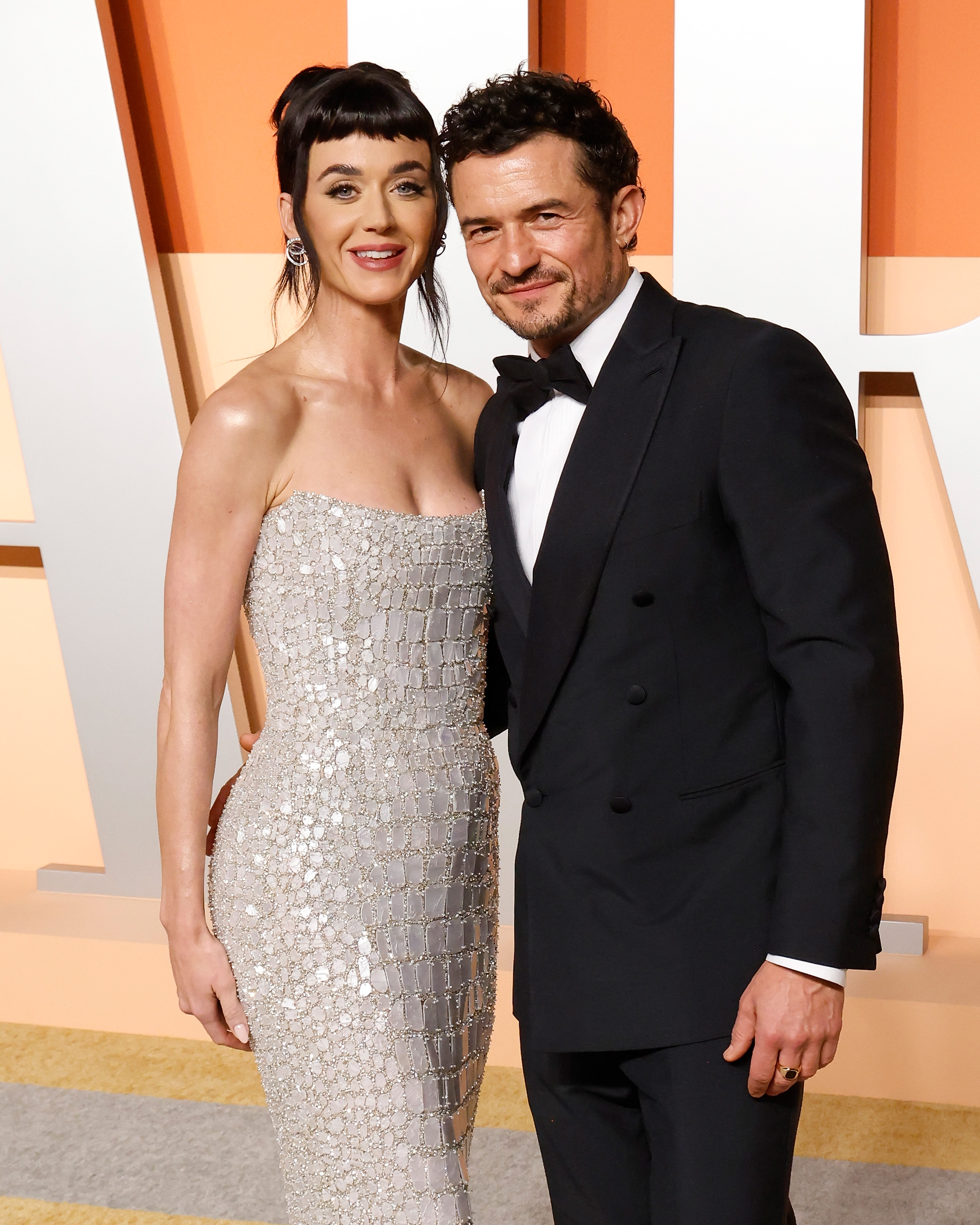 Katy Perry and Orlando Bloom attend the 2025 Vanity Fair Oscar Party hosted by Radhika Jones at Wallis Annenberg Center for the Performing Arts on March 2, 2025, in Beverly Hills, California. | Source: Getty Images