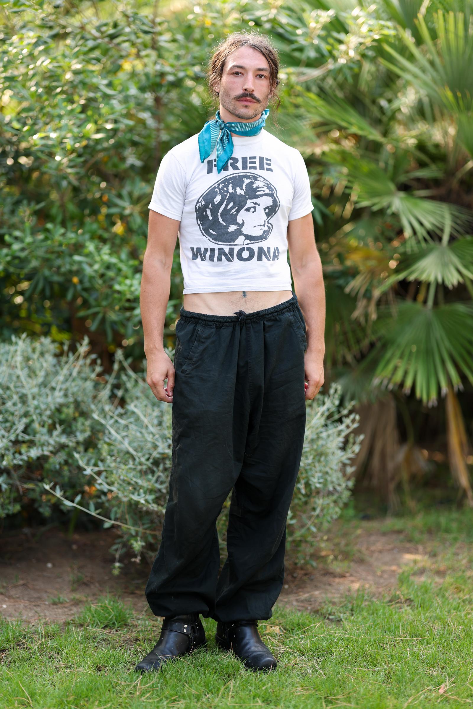 Ezra Miller attends the Filming Italy 2025 photocall at Forte Village Resort on June 19, 2025, in Santa Margherita di Pula, Italy. | Source: Getty Images