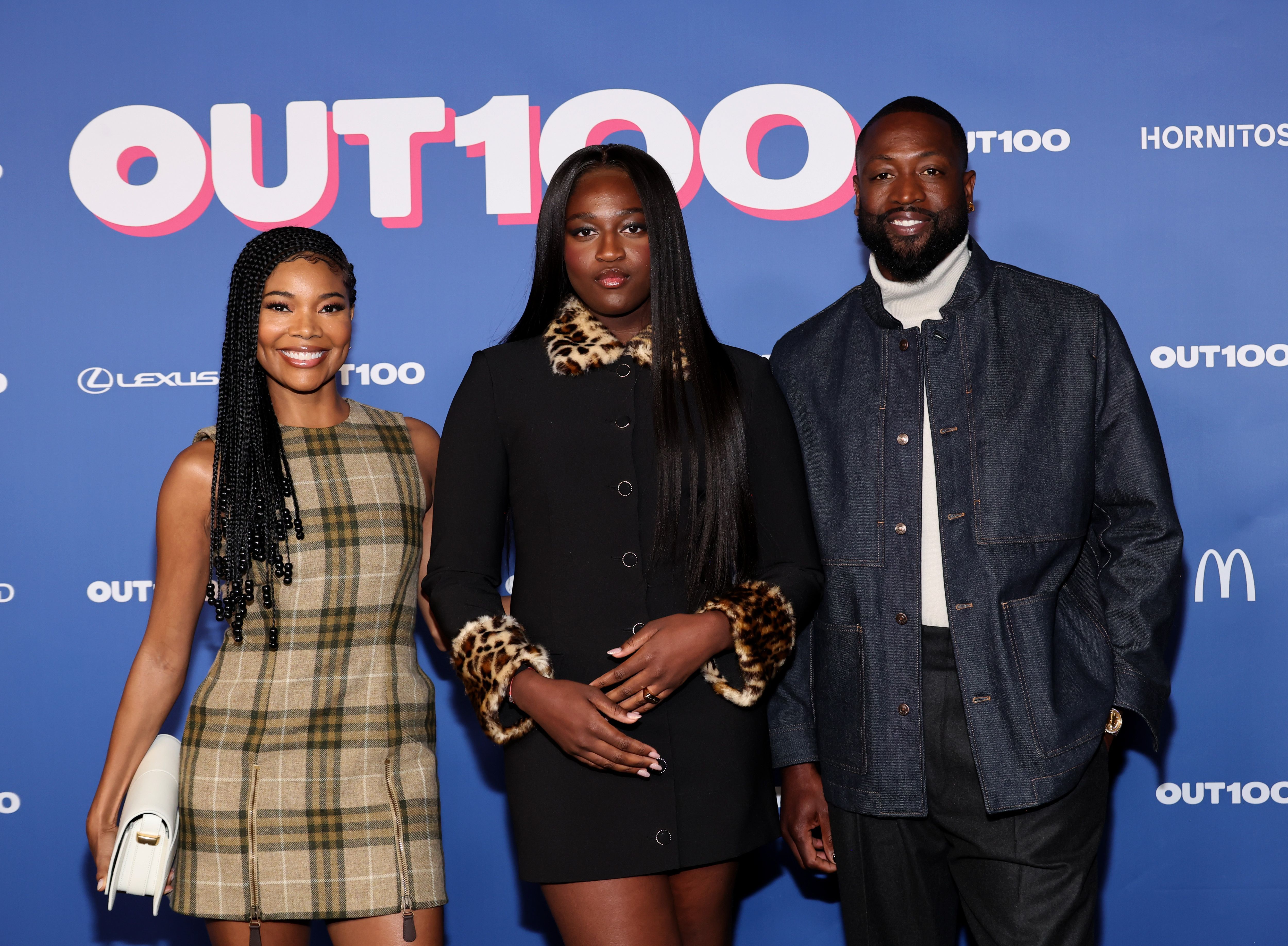 Gabrielle Union, Zaya Wade, and Dwyane Wade attend the Out100 Celebration at NeueHouse Hollywood on December 11, 2024, in Hollywood, California. | Source: Getty Images