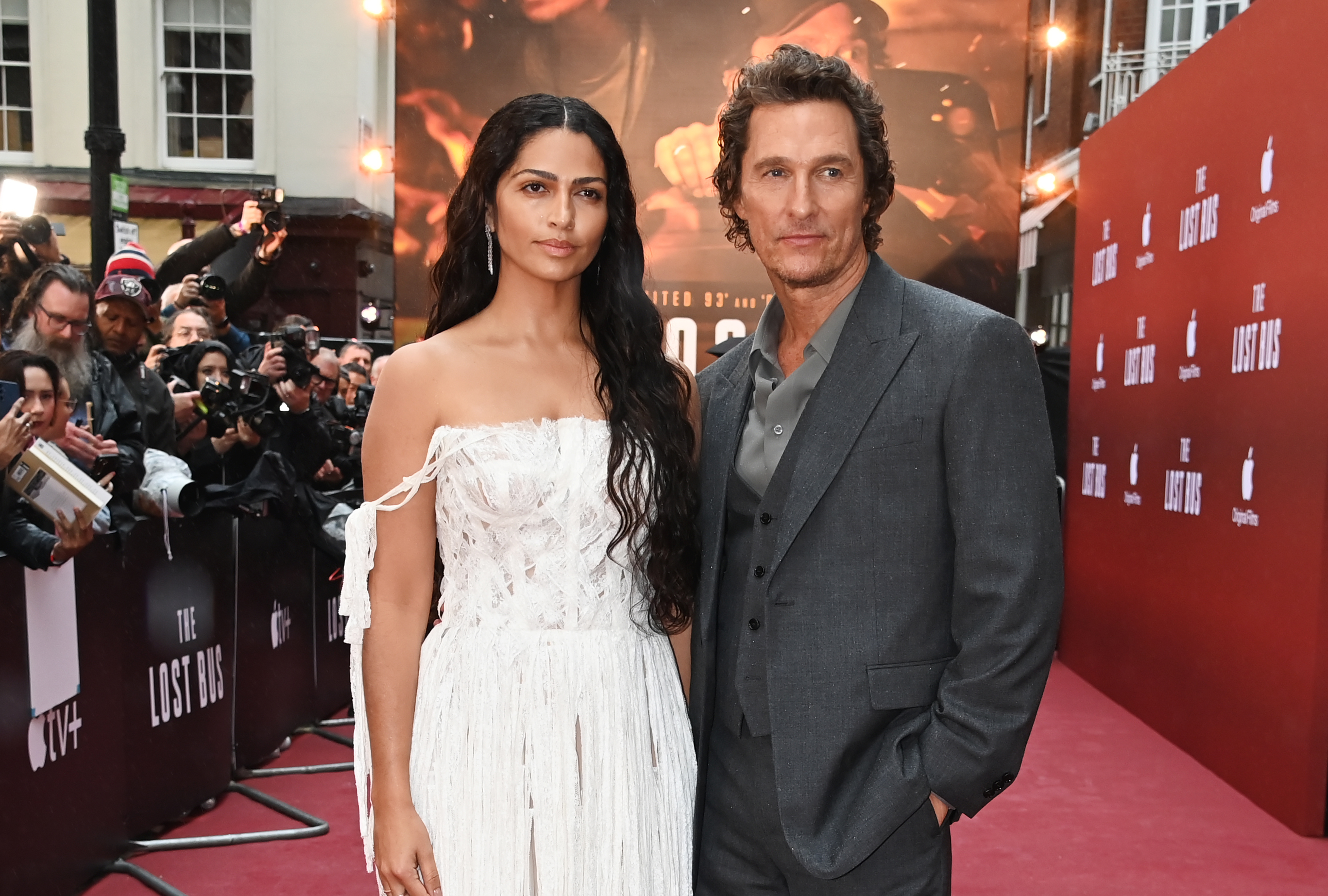Camila Alves McConaughey and Matthew McConaughey attend a Special Screening of Apple Original Films' "The Lost Bus" at The Curzon Mayfair on September 28, 2025, in London, England. | Source: Getty Images