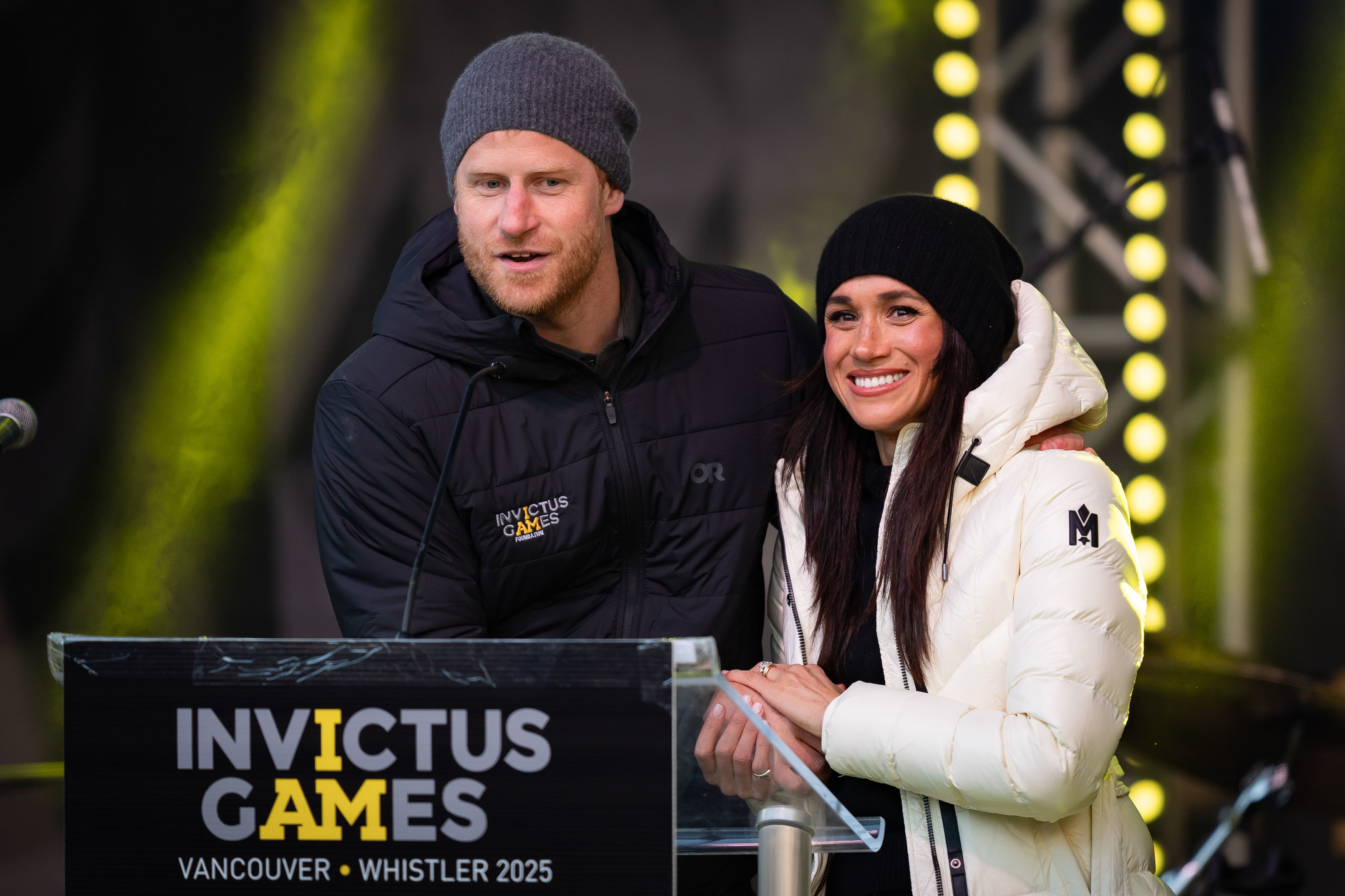 The Duke and Duchess of Sussex at the Whistler Welcome Celebration at the 2025 Invictus Games on February 10, 2025, in Whistler, Canada. | Source: Getty Images