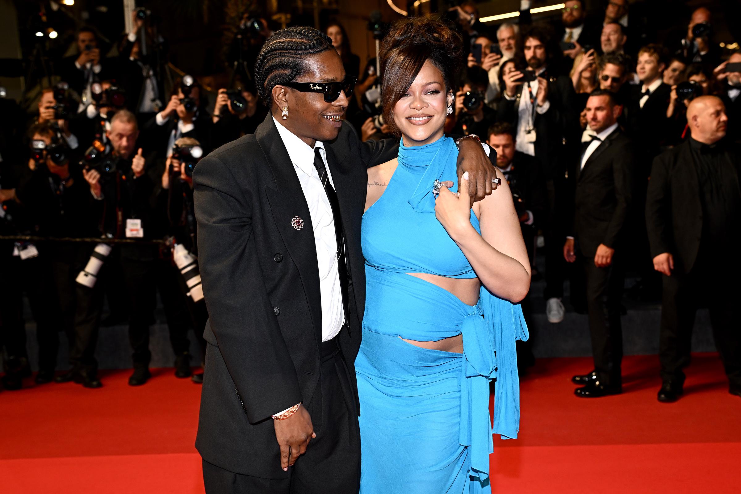 A$AP Rocky and Rihanna attend the "Highest 2 Lowest" red carpet at the 78th annual Cannes Film Festival at Palais des Festivals on May 19, 2025, in Cannes, France. | Source: Getty Images