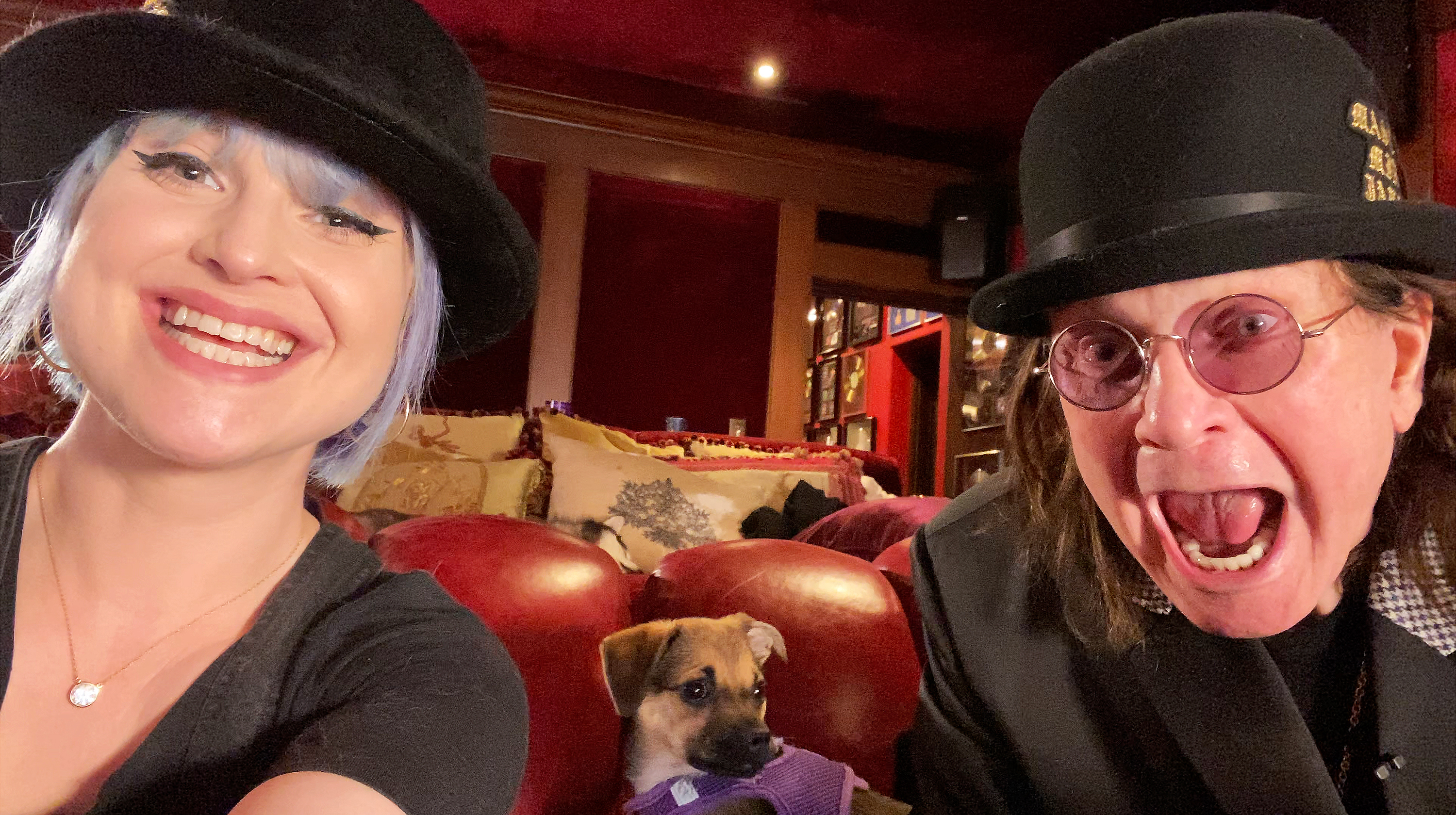 Kelly and Ozzy Osbourne on the unscripted series "CELEBRITY WATCH PARTY," which premiered on Thursday, May 7, 2020, on FOX. | Source: Getty Images