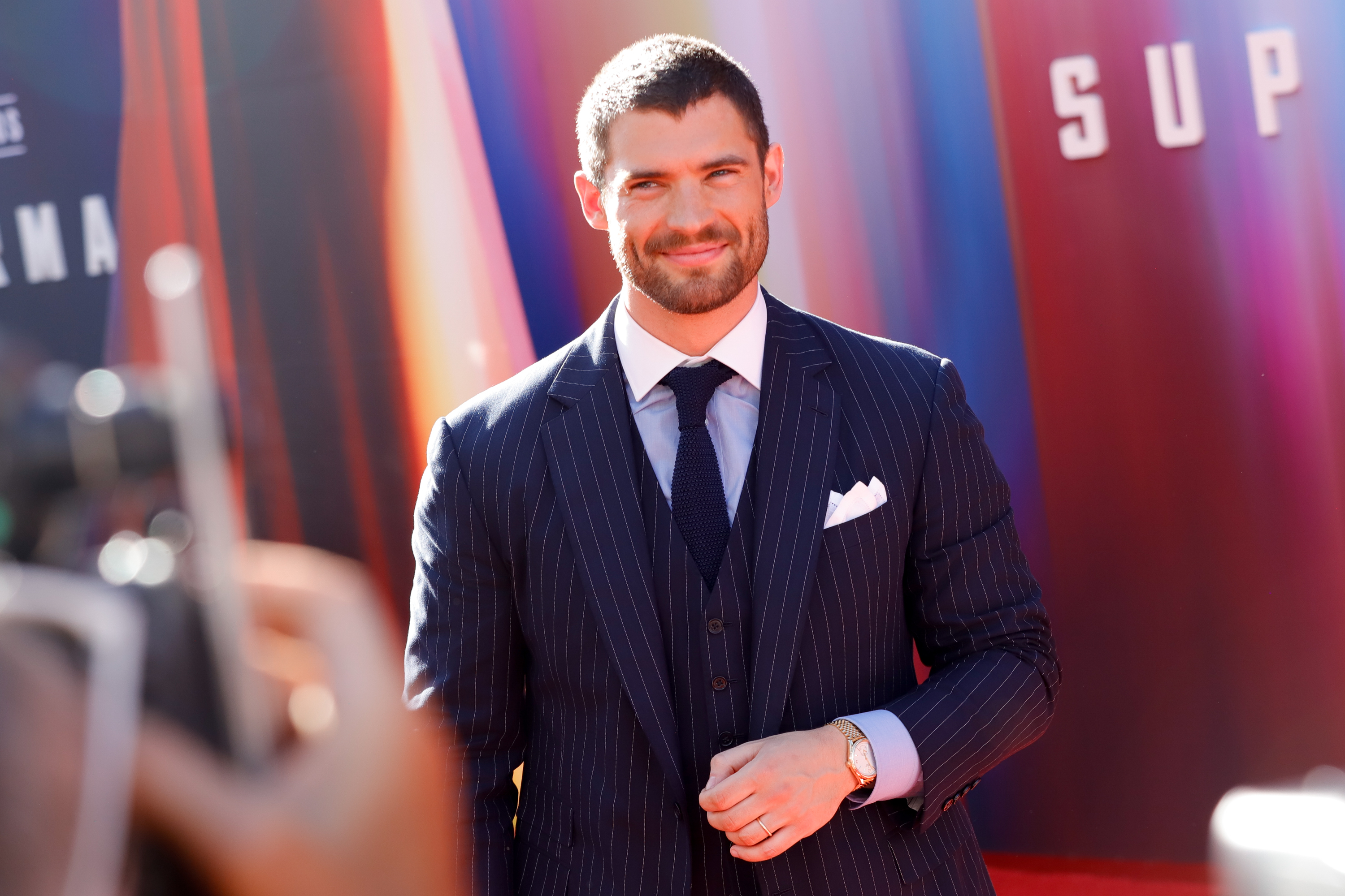 David Corenswet is seen at the Los Angeles Premiere of Warner Bros. "Superman" TCL Chinese Theatre on July 7, 2025, in Hollywood, California. | Source: Getty Images