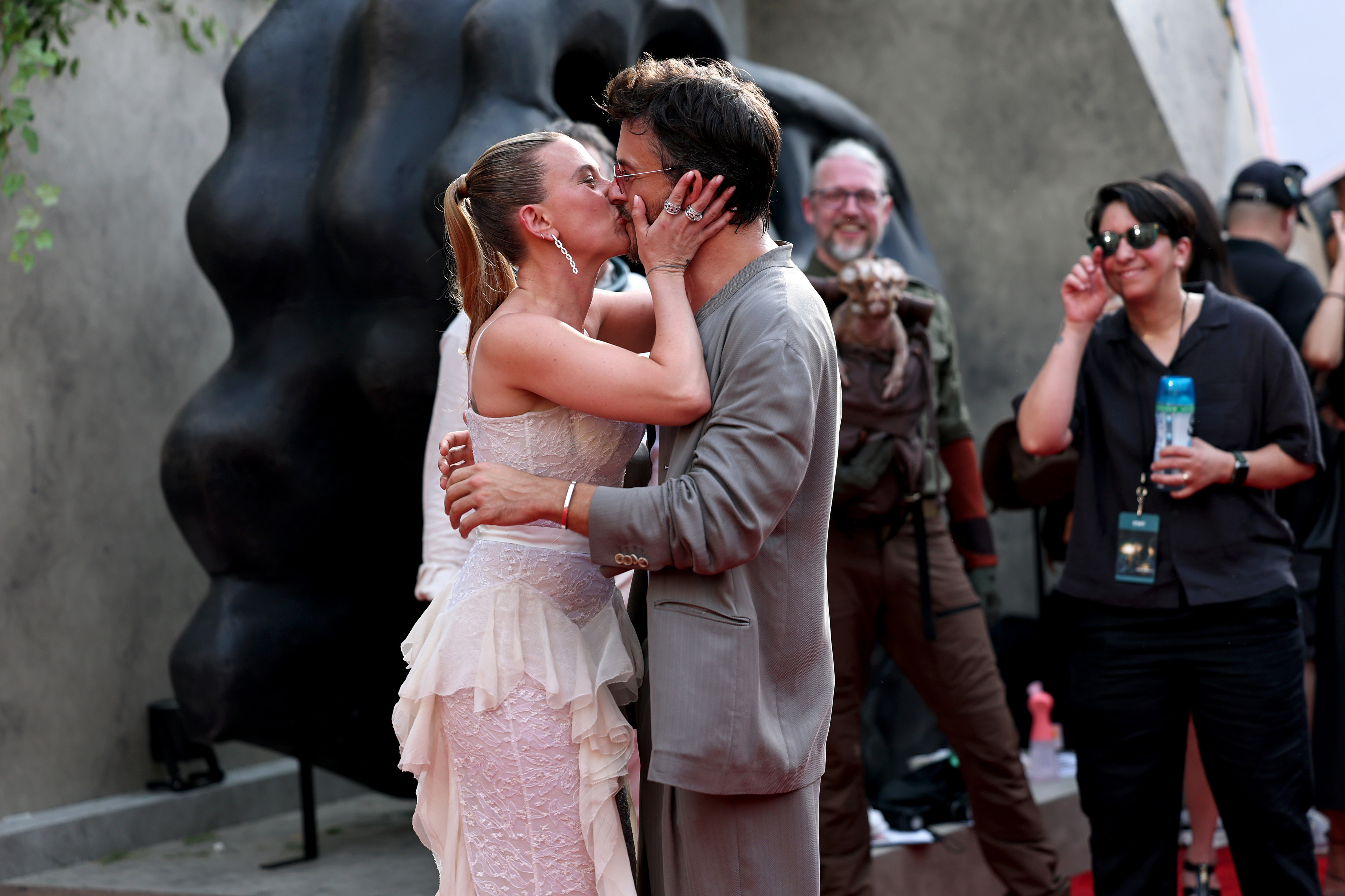 Scarlett Johansson and Jonathan Bailey attend the "Jurassic World Rebirth" New York Premiere at Lincoln Center on June 23, 2025, in New York City. | Source: Getty Images