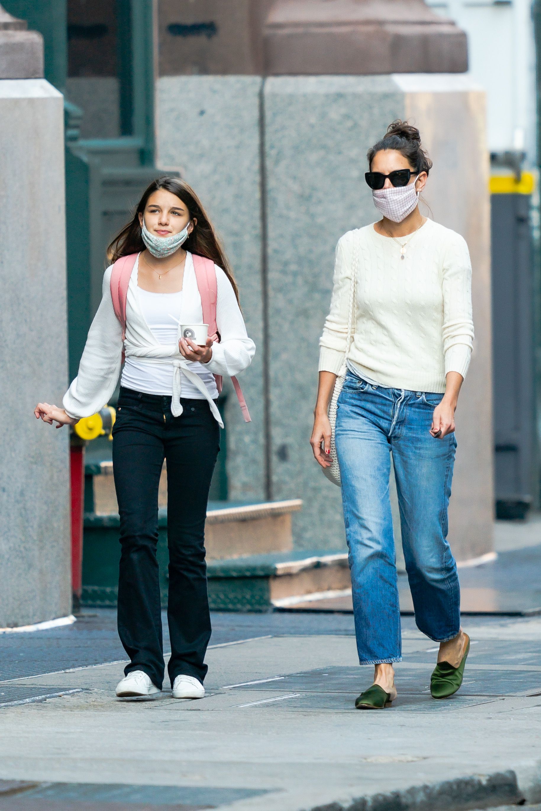 Suri Cruise and Katie Holmes are seen on September 8, 2020, in New York City. | Source: Getty Images