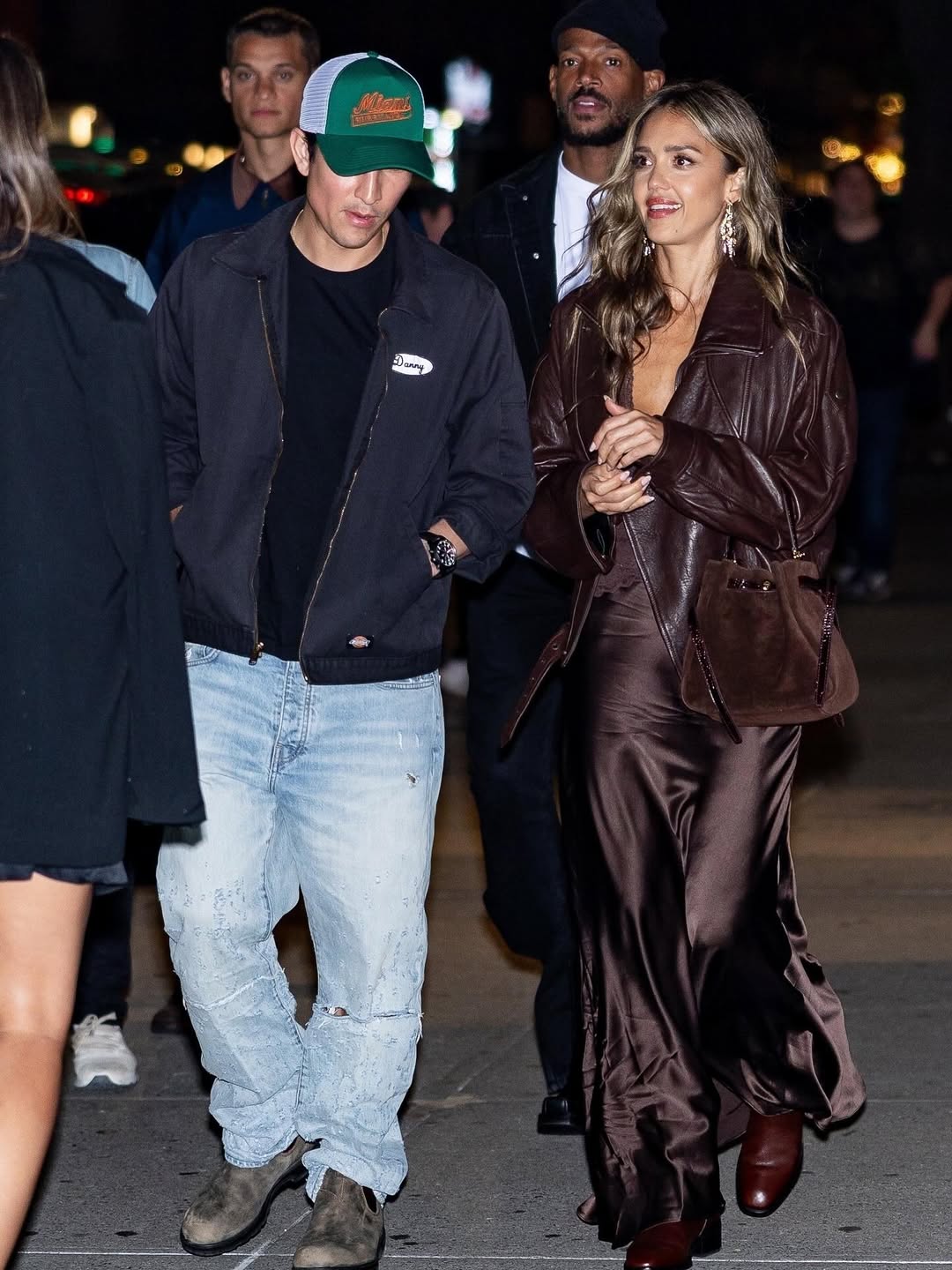 Danny Ramirez and Jessica Alba are seen in New York City on September 15, 2025. | Source: Instagram/justjared