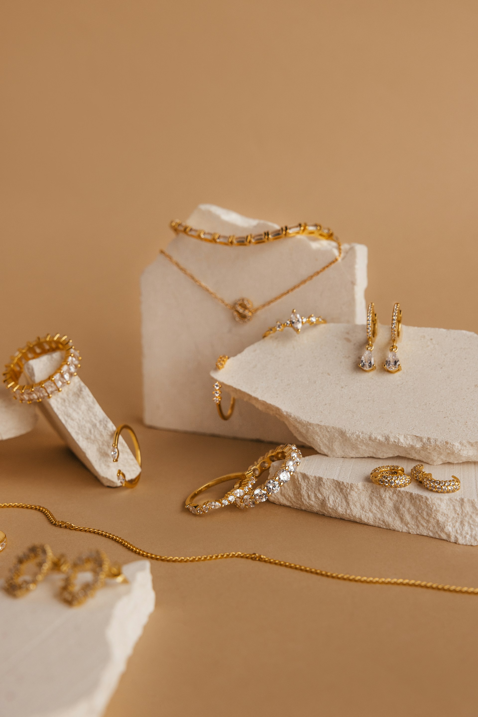 Gold ornaments on a display | Source: Unsplash