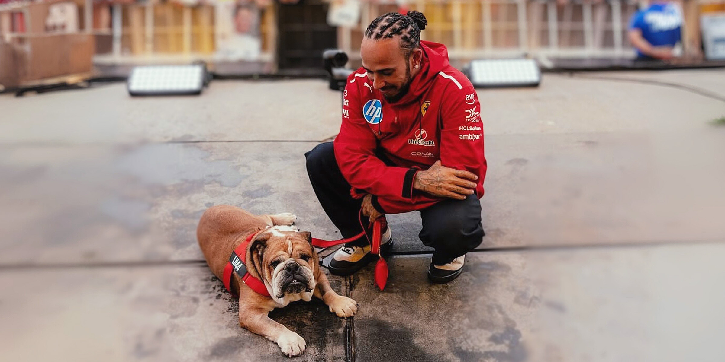 Lewis Hamilton and his dog, Roscoe | Source: Instagram/lewishamilton