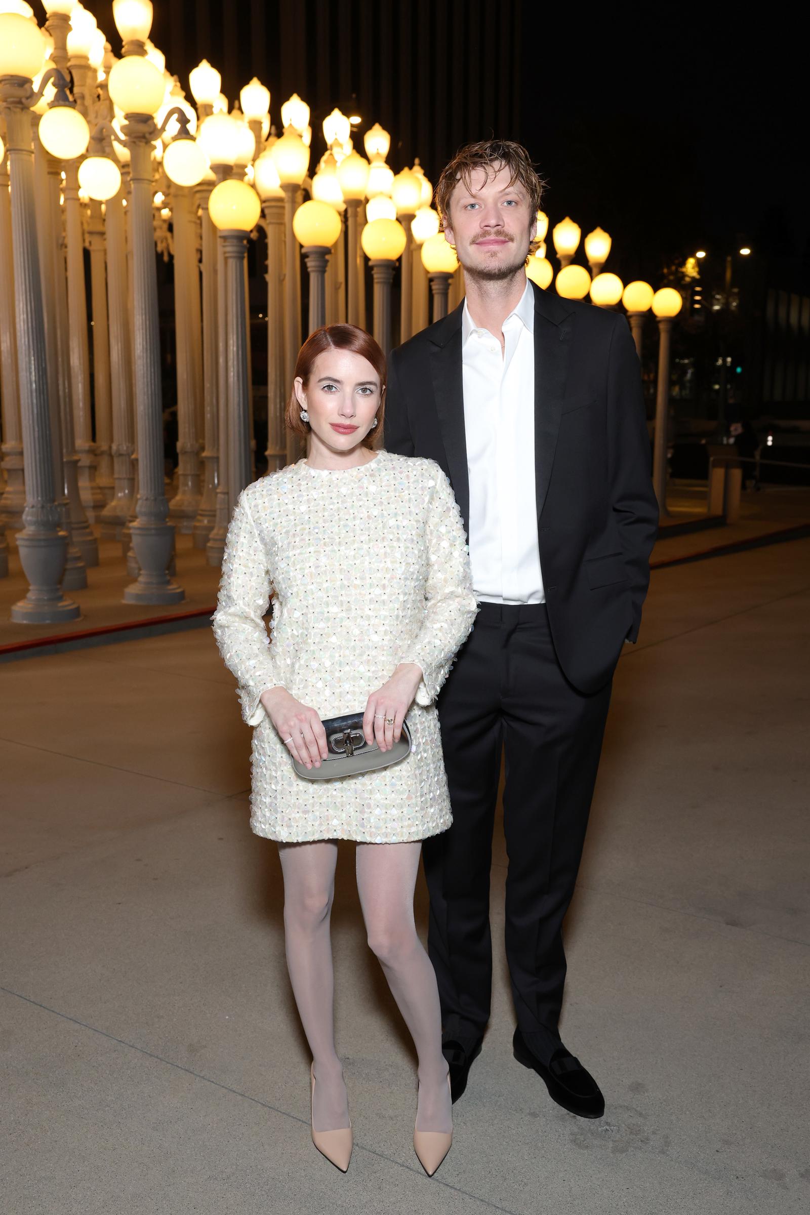Emma Roberts and Cody John attend the 2025 LACMA Art+Film Gala, Presented By Gucci at Los Angeles County Museum of Art on November 1 in Los Angeles, California. | Source: Getty Imges