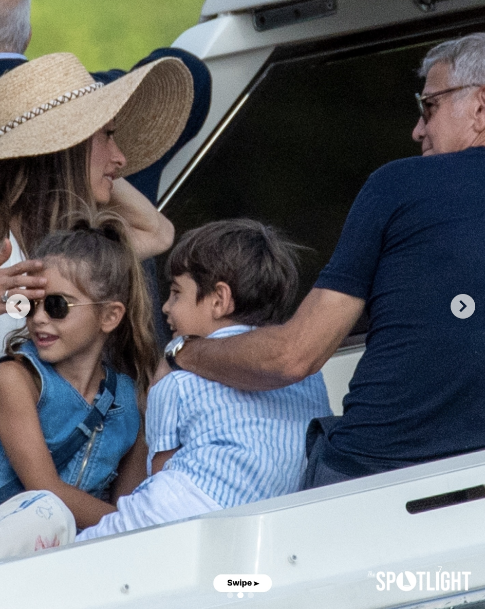 George and Amal Clooney with their children, Alexander and Ella, posted on August 27, 2025. | Source: Instagram/thespotlight
