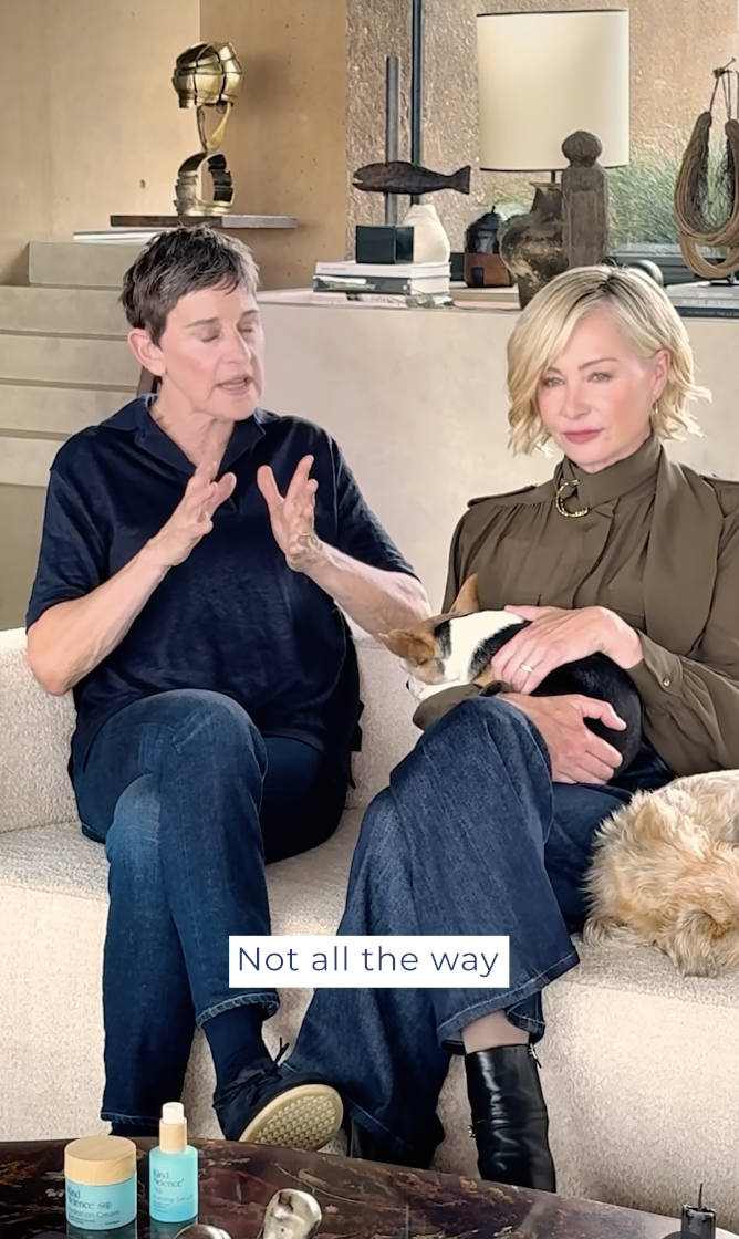 Ellen DeGeneres and Portia De Rossi talking about Kind Science, posted on August 12, 2025. | Source: Instagram/ellendegeneres