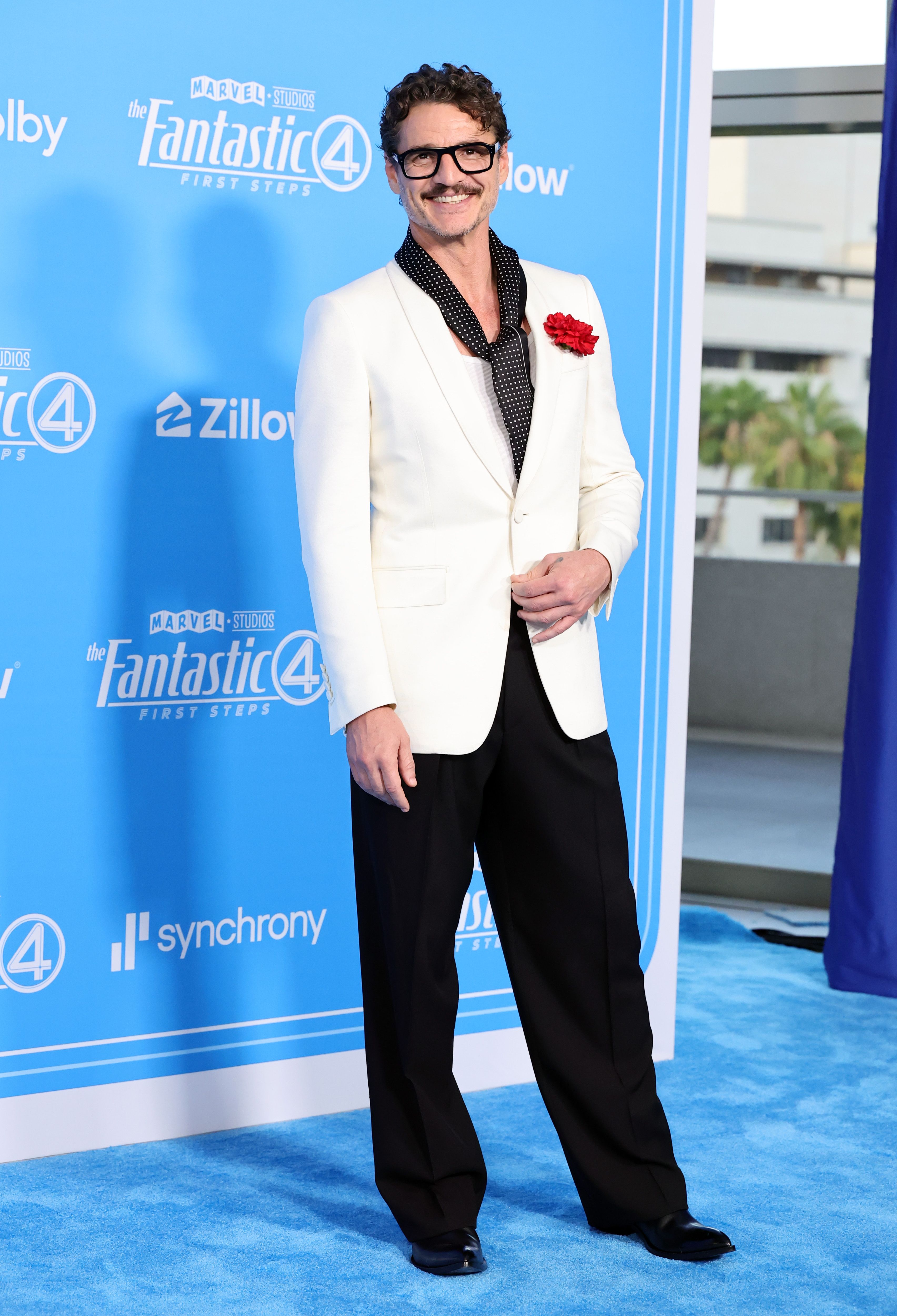 Pedro Pascal attends The Fantastic Four: First Steps World Premiere at the Dorothy Chandler Pavilion on July 21, 2025, in Los Angeles, California. | Source: Getty Images