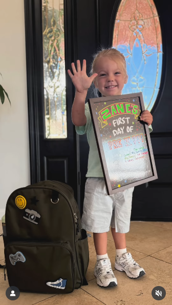 Sharna Burgess 3 year old son, Zane captured before starting his first day of school posted on September 2, 2025 | Source: Instagram/sharnaburgess