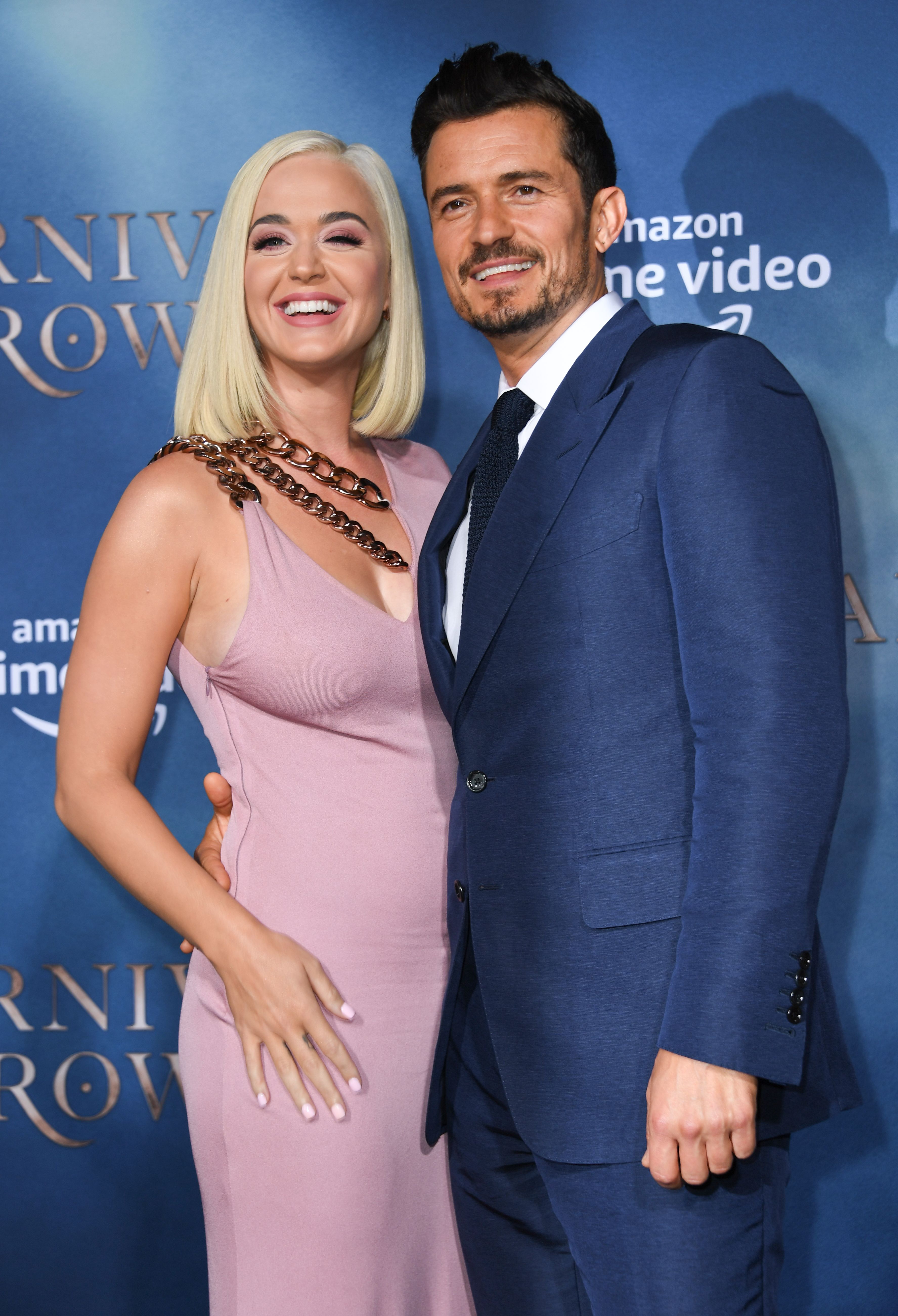 Orlando Bloom and Katy Perry arrive for the Los Angeles premiere of Amazon Original Series "Carnival Row" at the TCL Chinese theatre on August 21, 2019, in Hollywood. | Source: Getty Images